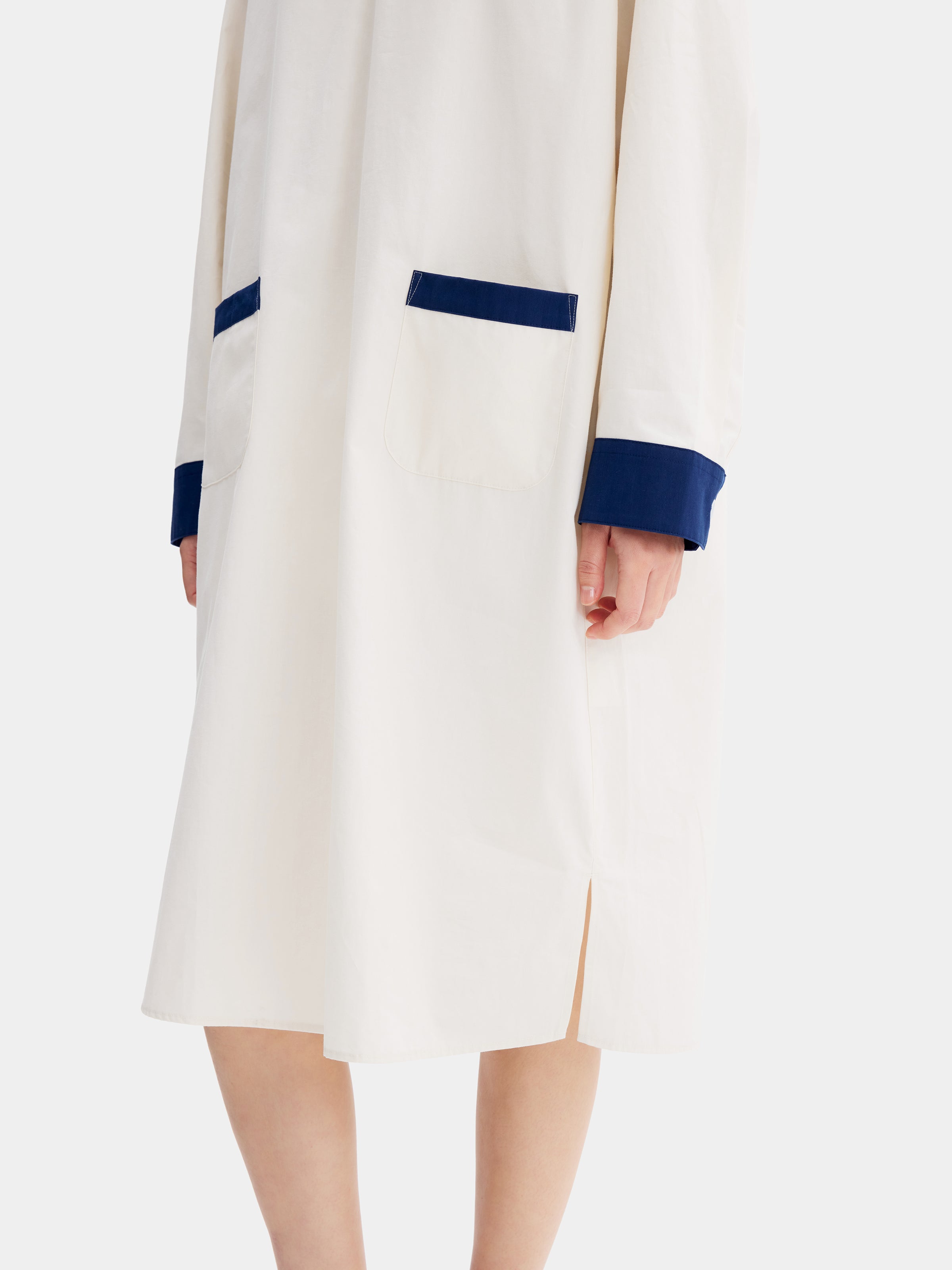 "Hello Kitty" Cotton Sailor Collar Long Sleeve Nightgown