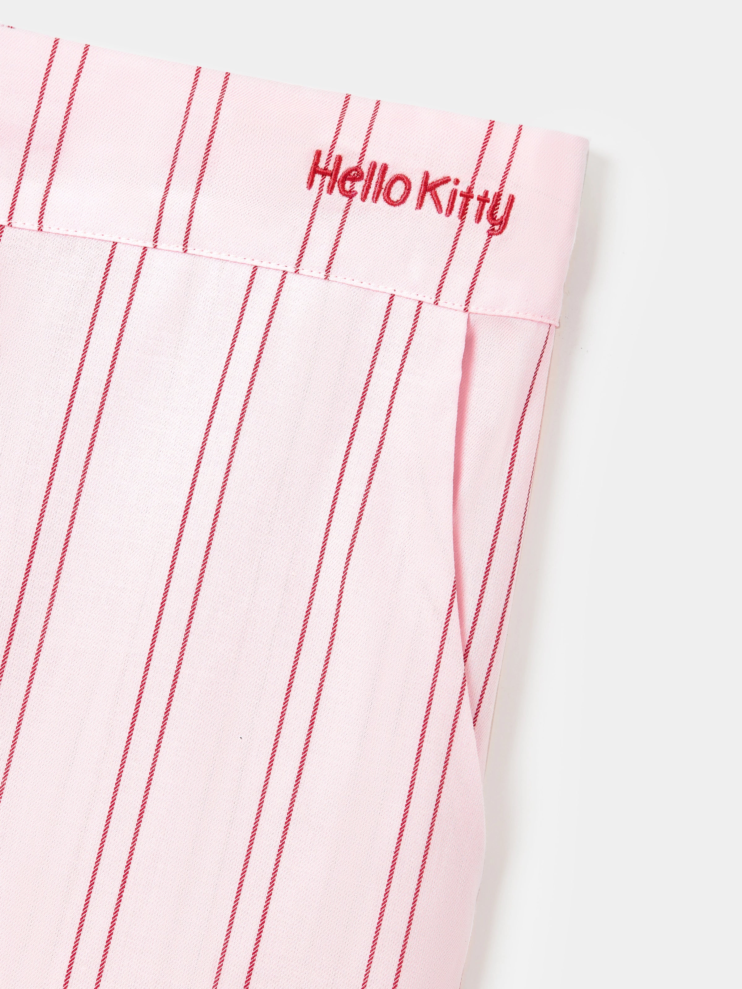 "Hello Kitty" Tencel Cotton Blend Loungewear Set – Pink Stripes