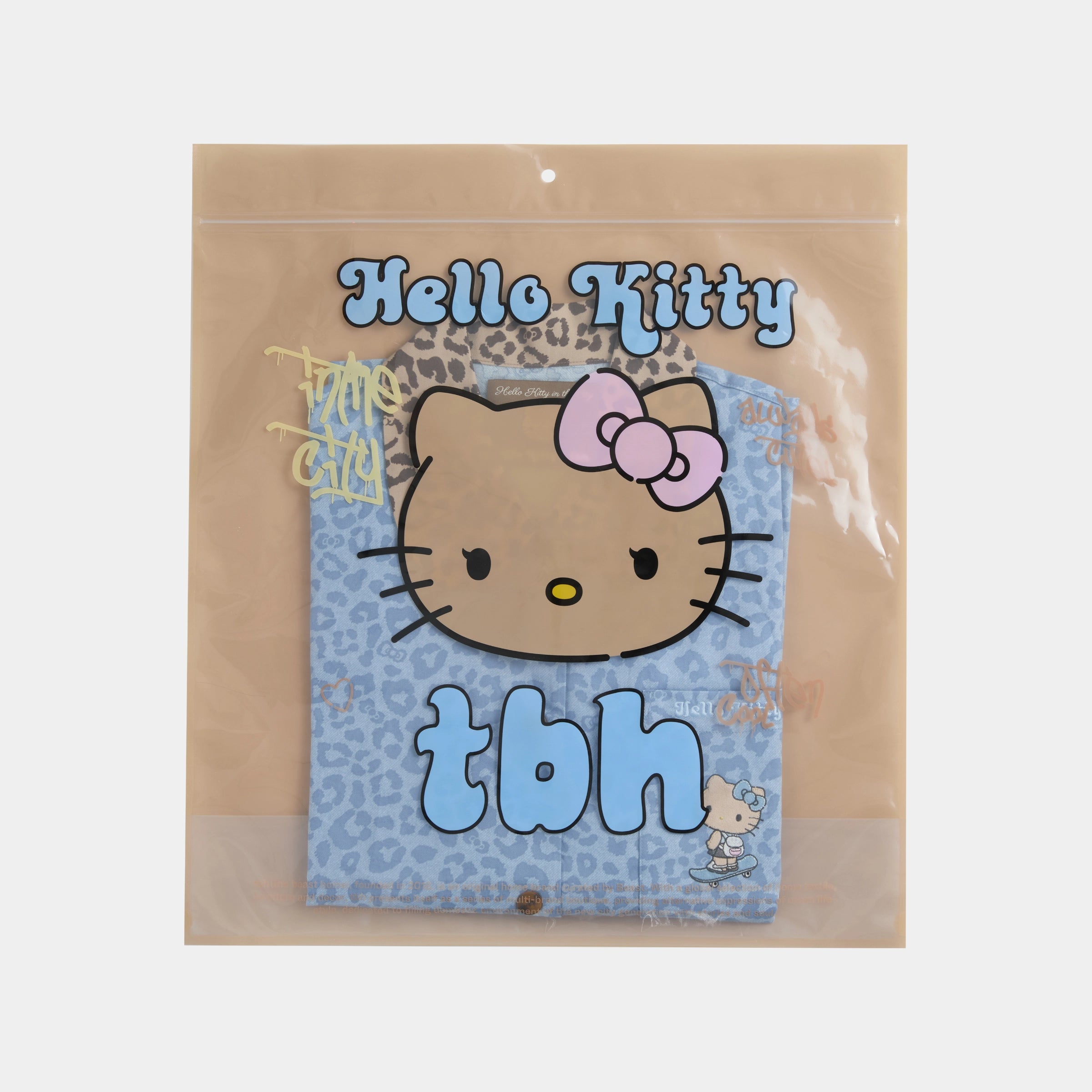 "Hello Kitty" Tencel Cotton Blend Loungewear Set – Denim Leopard