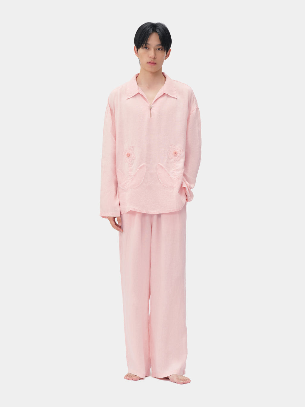 tbh Wōdrobe Natural-Dyed Hemp Loungewear Set Long Sleeve – Madder Rose