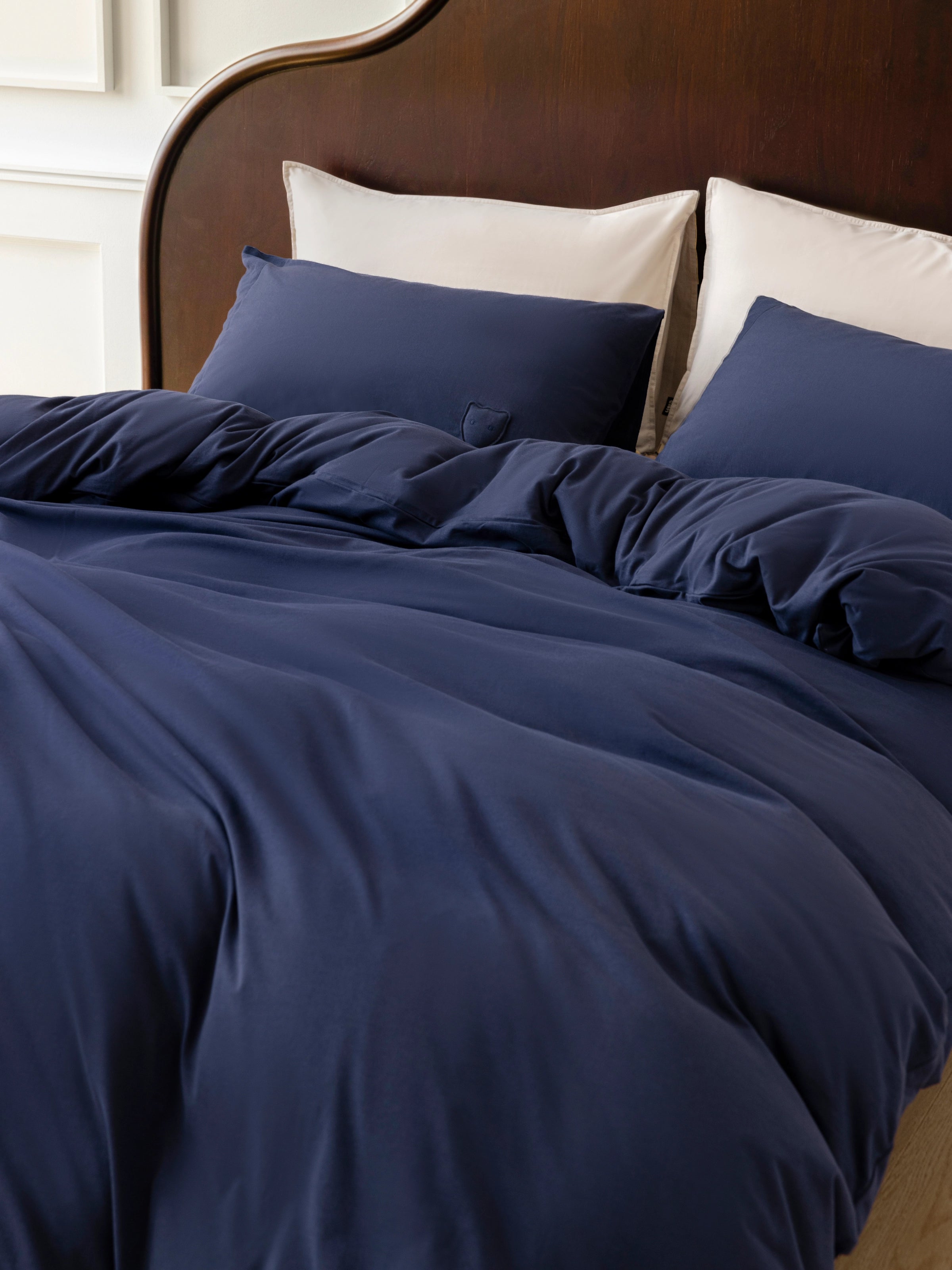 Cotton Heavyweight Jersey Bedding Set Midnight Blue