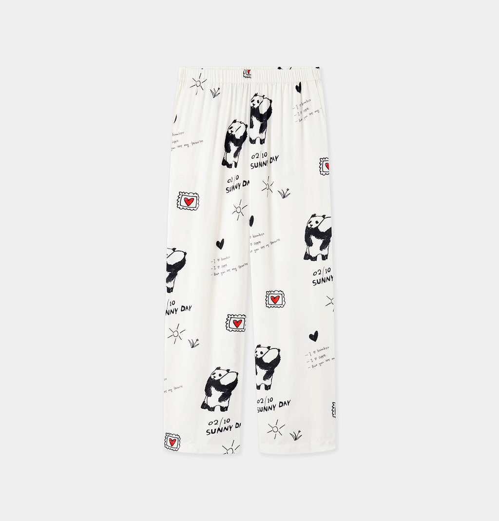 "Panda PomPom" Satin Loungewear Set – Flipped