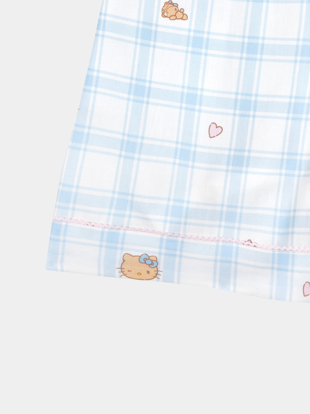 "Hello Kitty" Tencel Cotton Blend Short Sleeve Loungewear Set – Hello Kitty Check