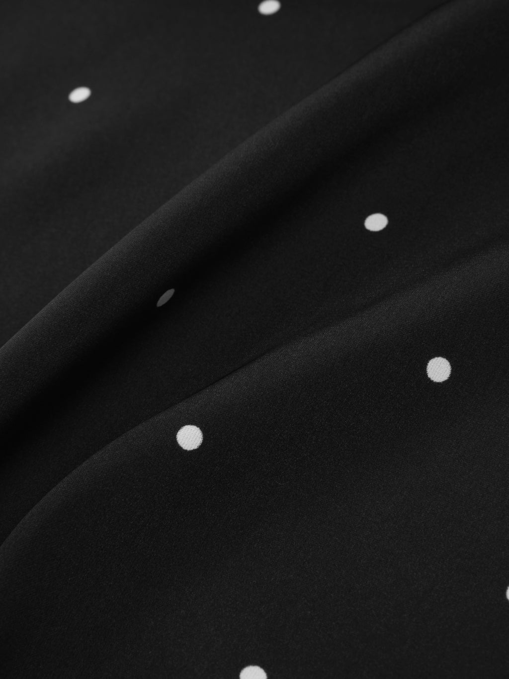 "Panda PomPom" Satin Loungewear Set – Black Polka Dot