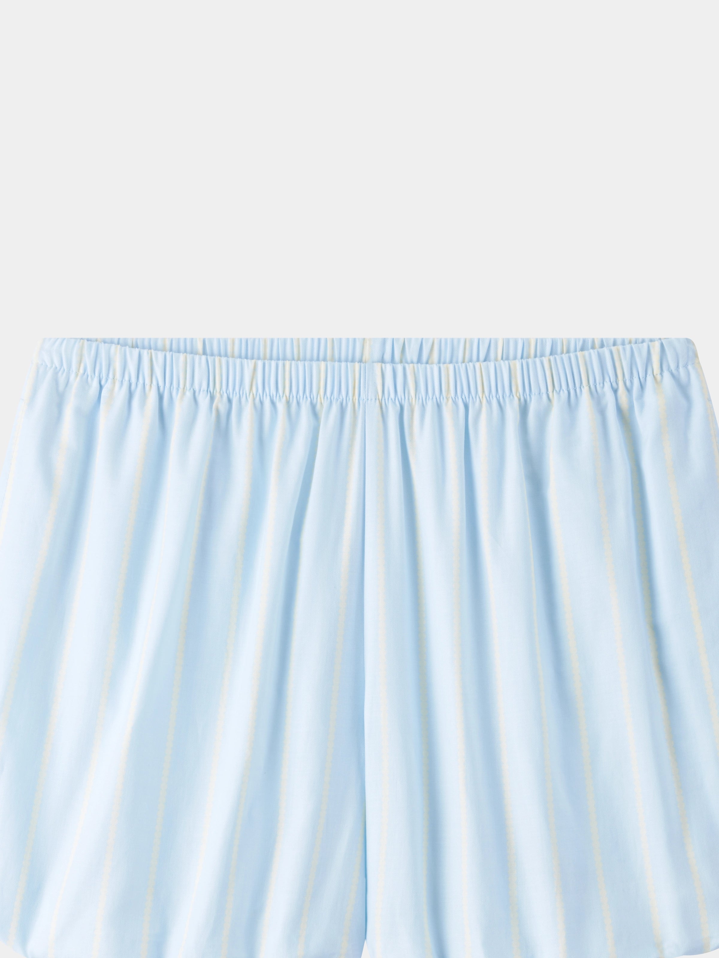 “Urban Jungle” Tencel Cotton Blend Spaghetti Strap Top and Shorts Pajama Set Water Blue