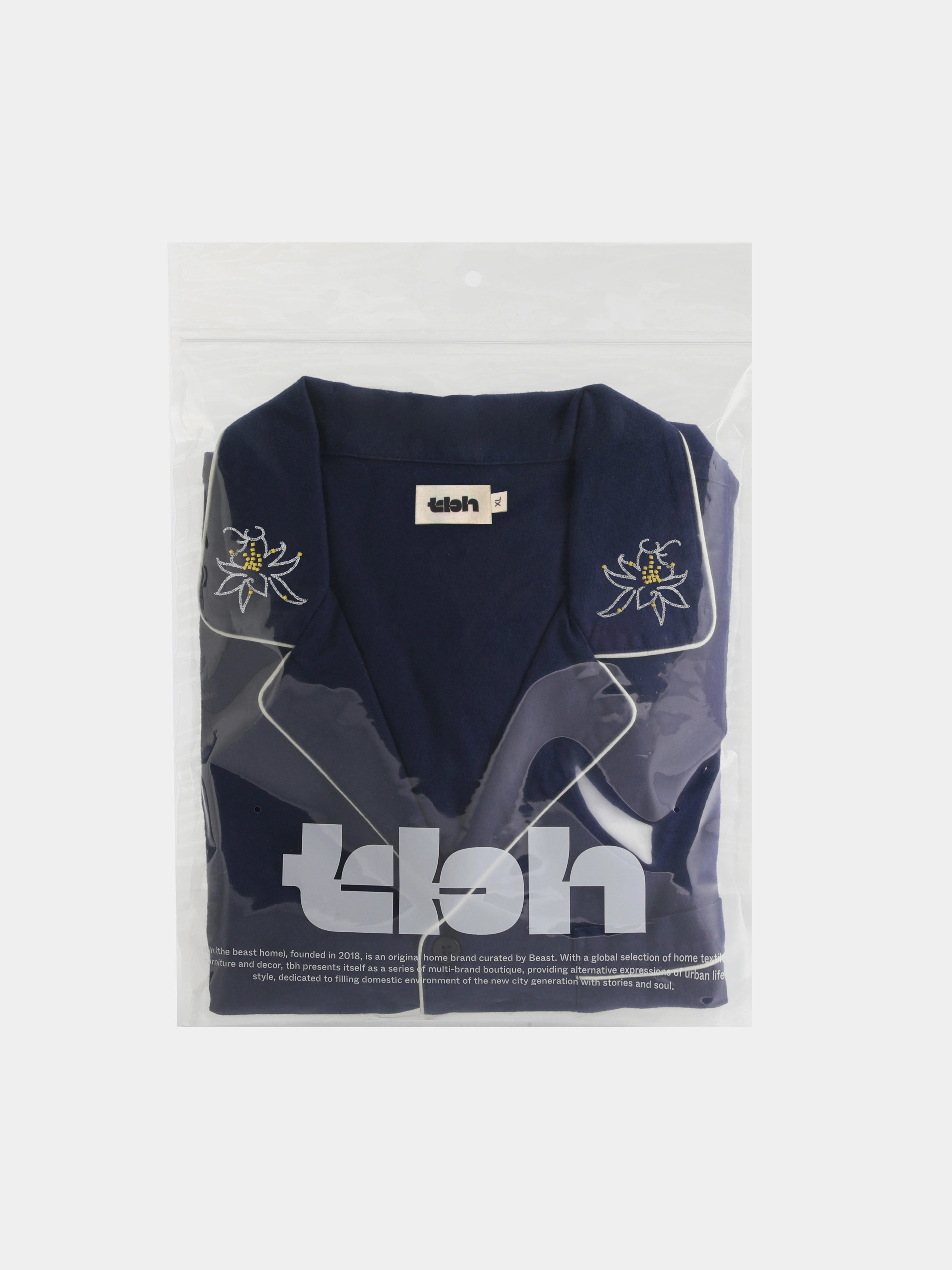 “Urban Jungle” Thickened Cotton Flannel Loungewear Set Night Blue