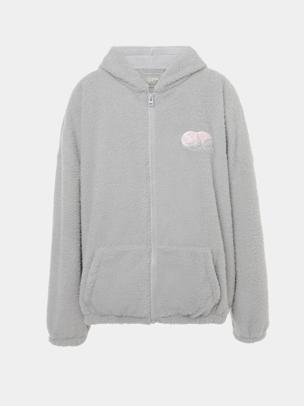"Panda PomPom" Polar Fleece Oversize Loungewear Set – Gray