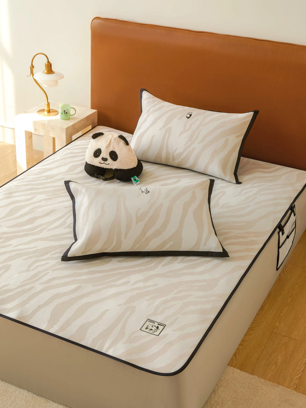 "Panda PomPom" Cooling Mat Set – Zebra Patterned