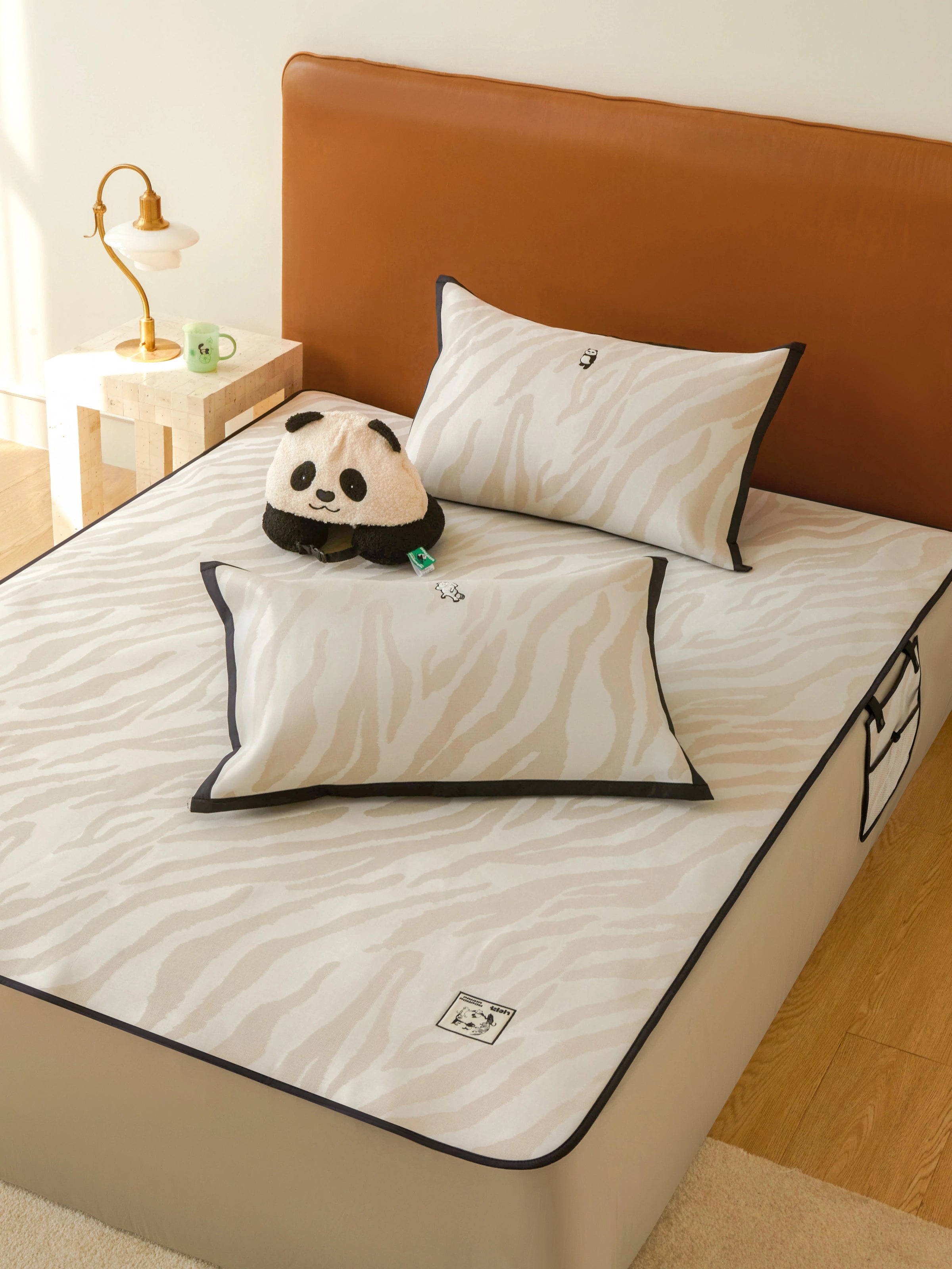 "Panda PomPom" Cooling Mat Set – Zebra Patterned