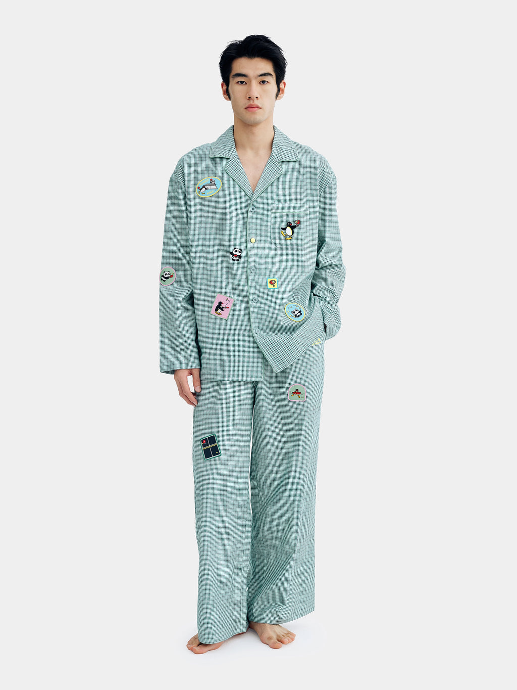 PIN!POM! 磨毛棉居家服 長袖－森林格紋