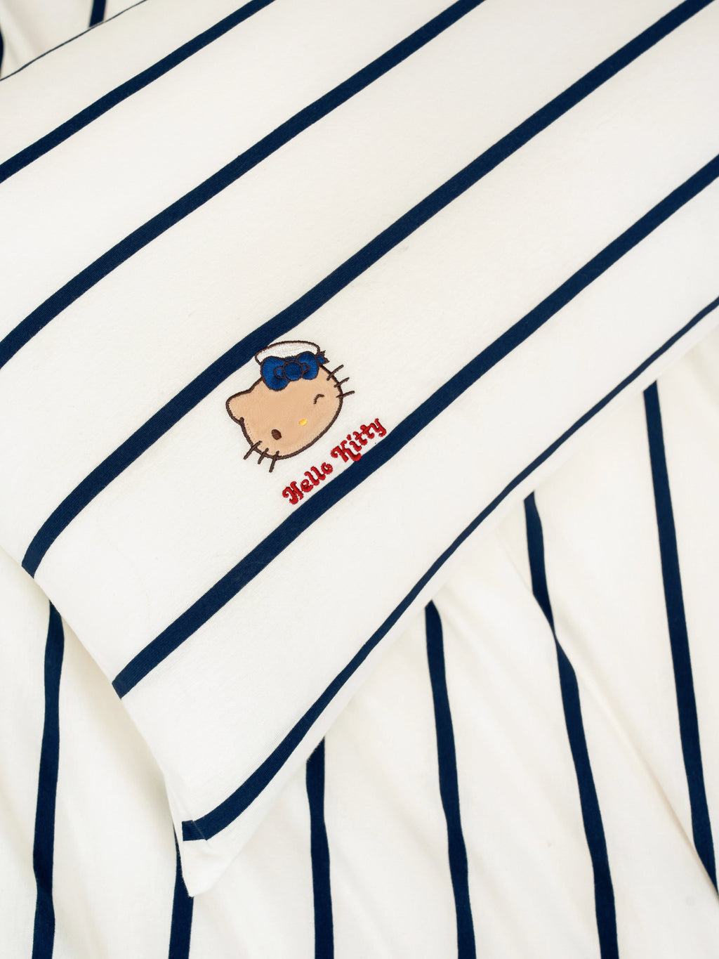 "Hello Kitty" Cotton Jersey Bedding Set – Breton Stripe