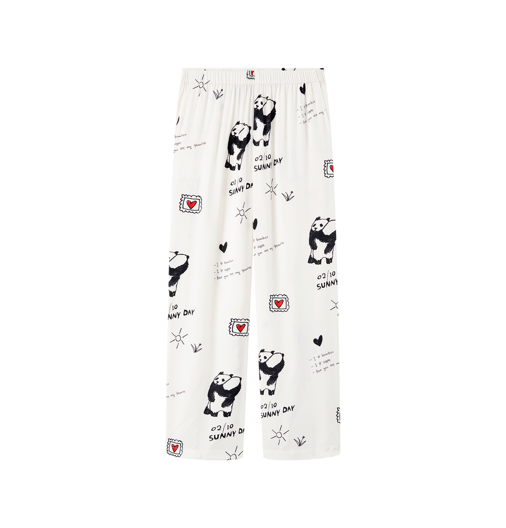 "Panda PomPom" Satin Loungewear Set – Flipped