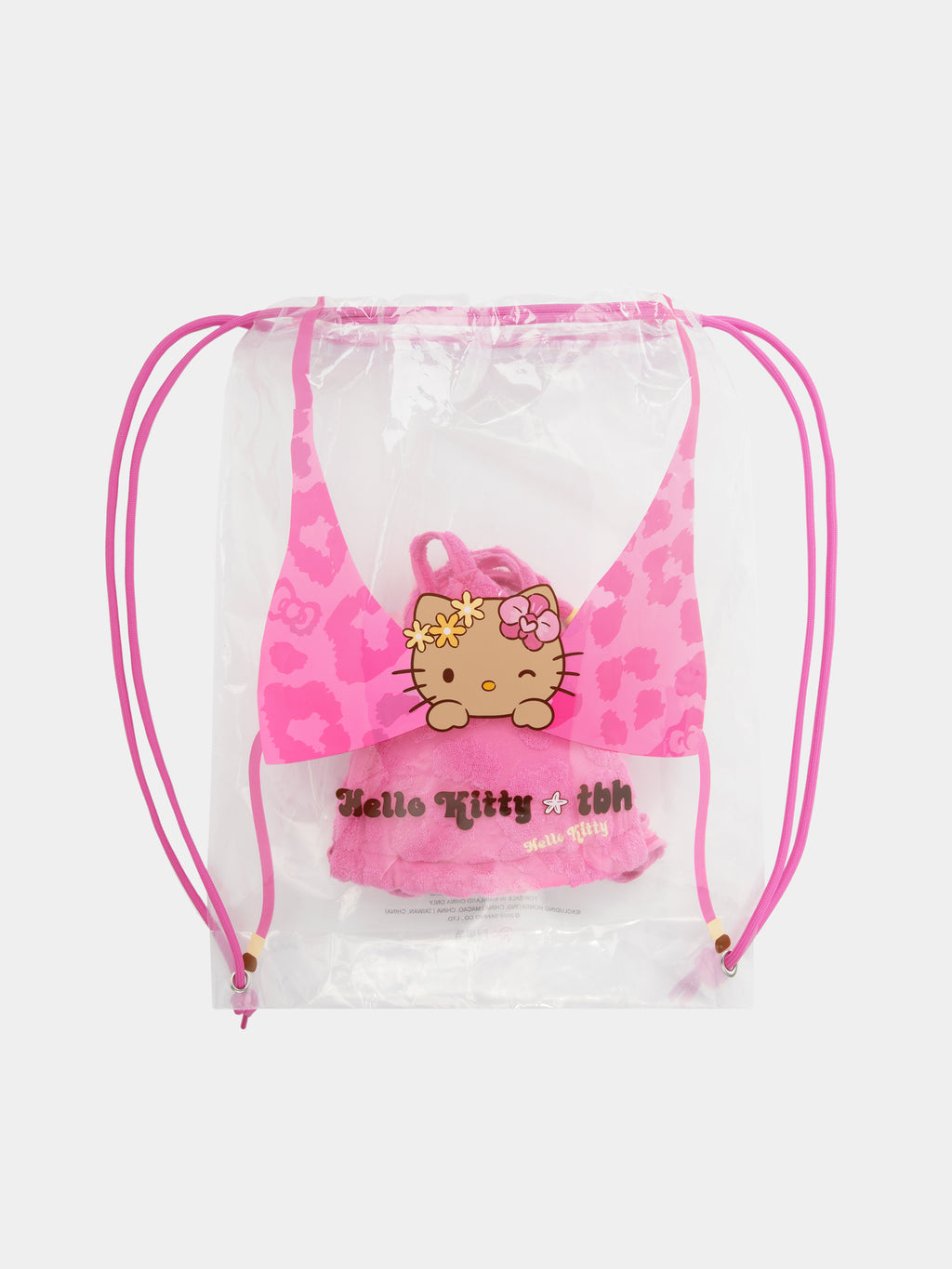 "Hello Kitty" Terry Bikini Set – Hot Pink Leopard