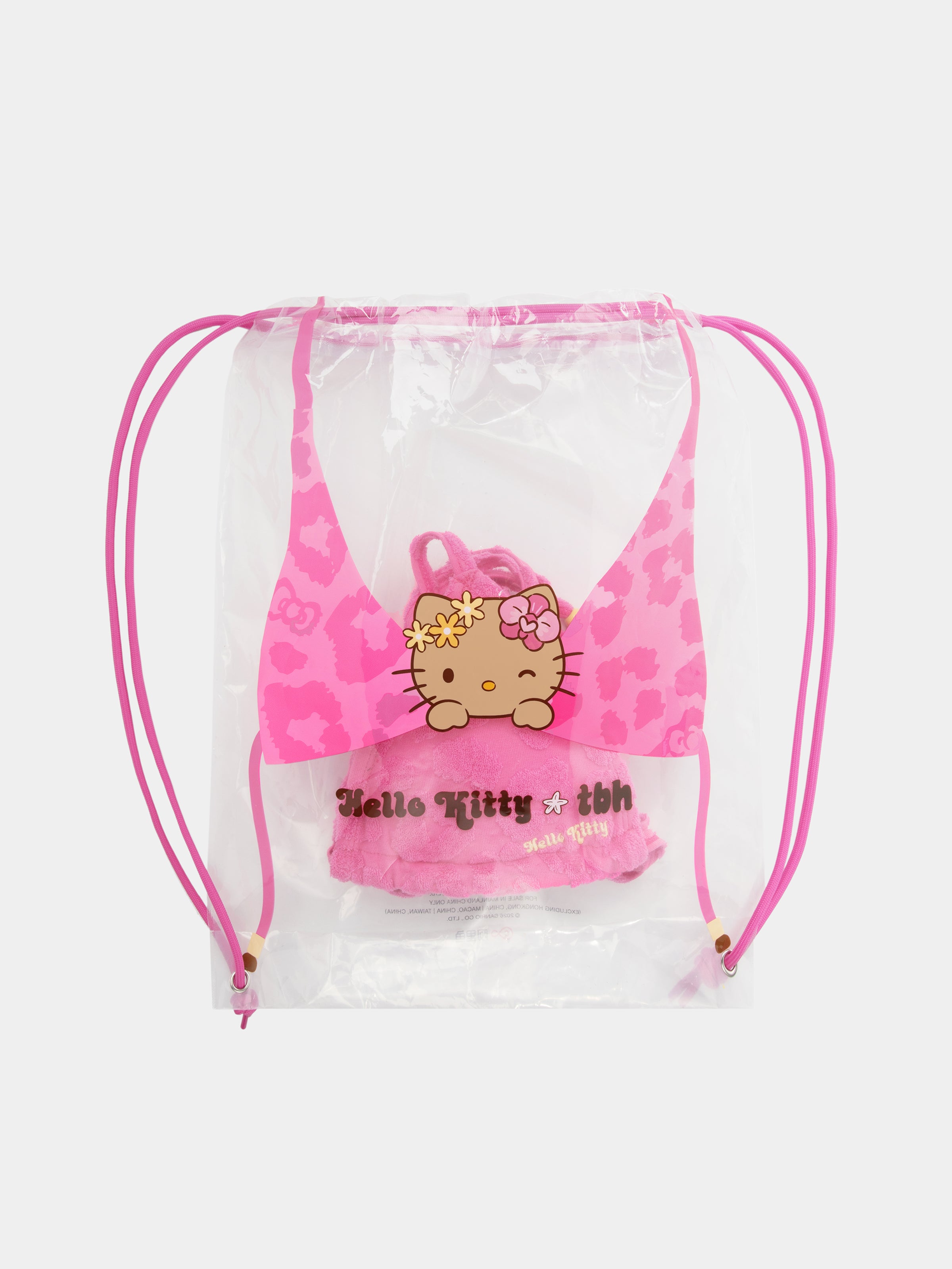 "Hello Kitty" Terry Bikini Set – Hot Pink Leopard