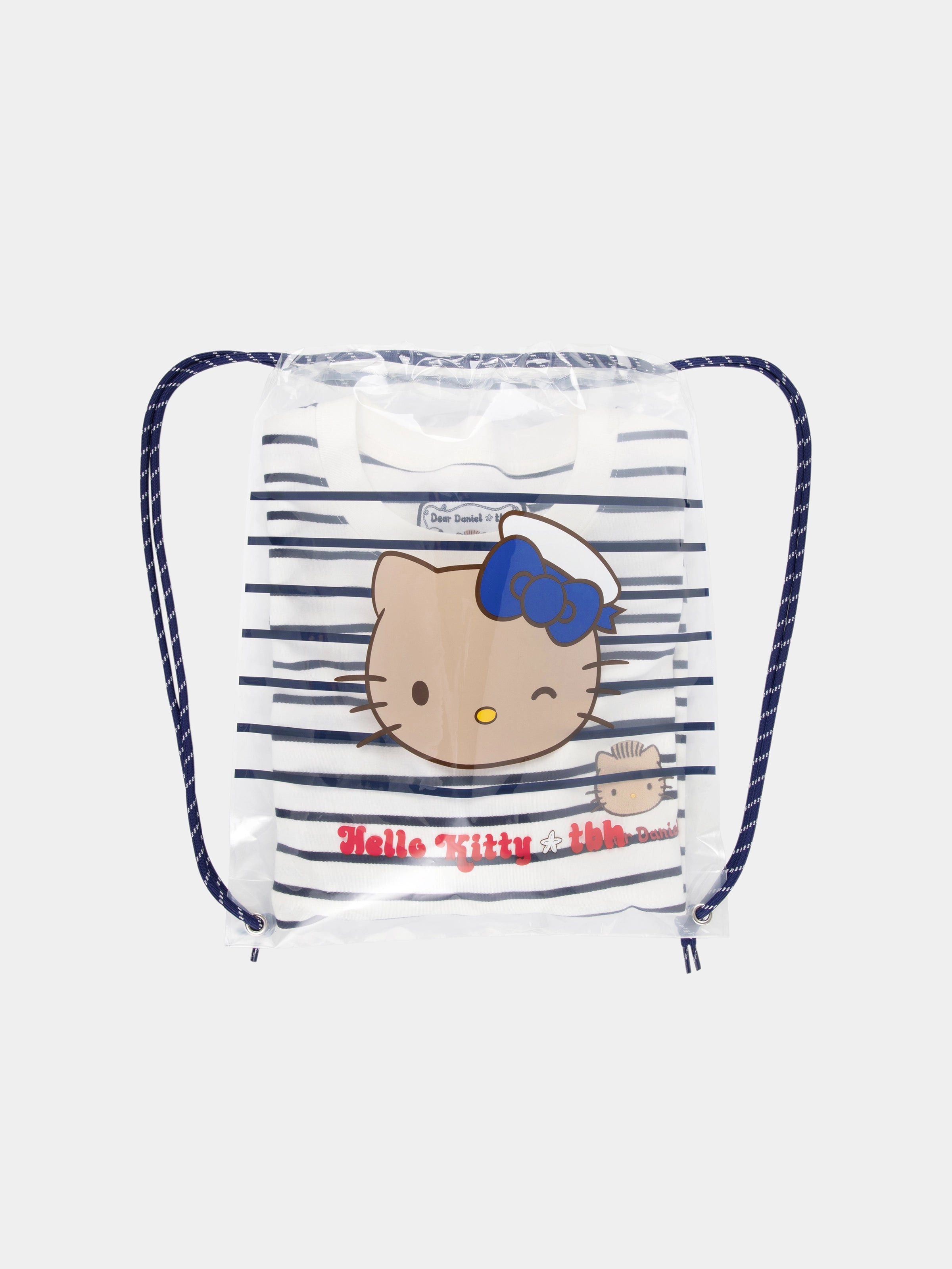 "Dear Daniel" Stretch Cotton Jersey Breton Stripe Loungewear Set Short Sleeve
