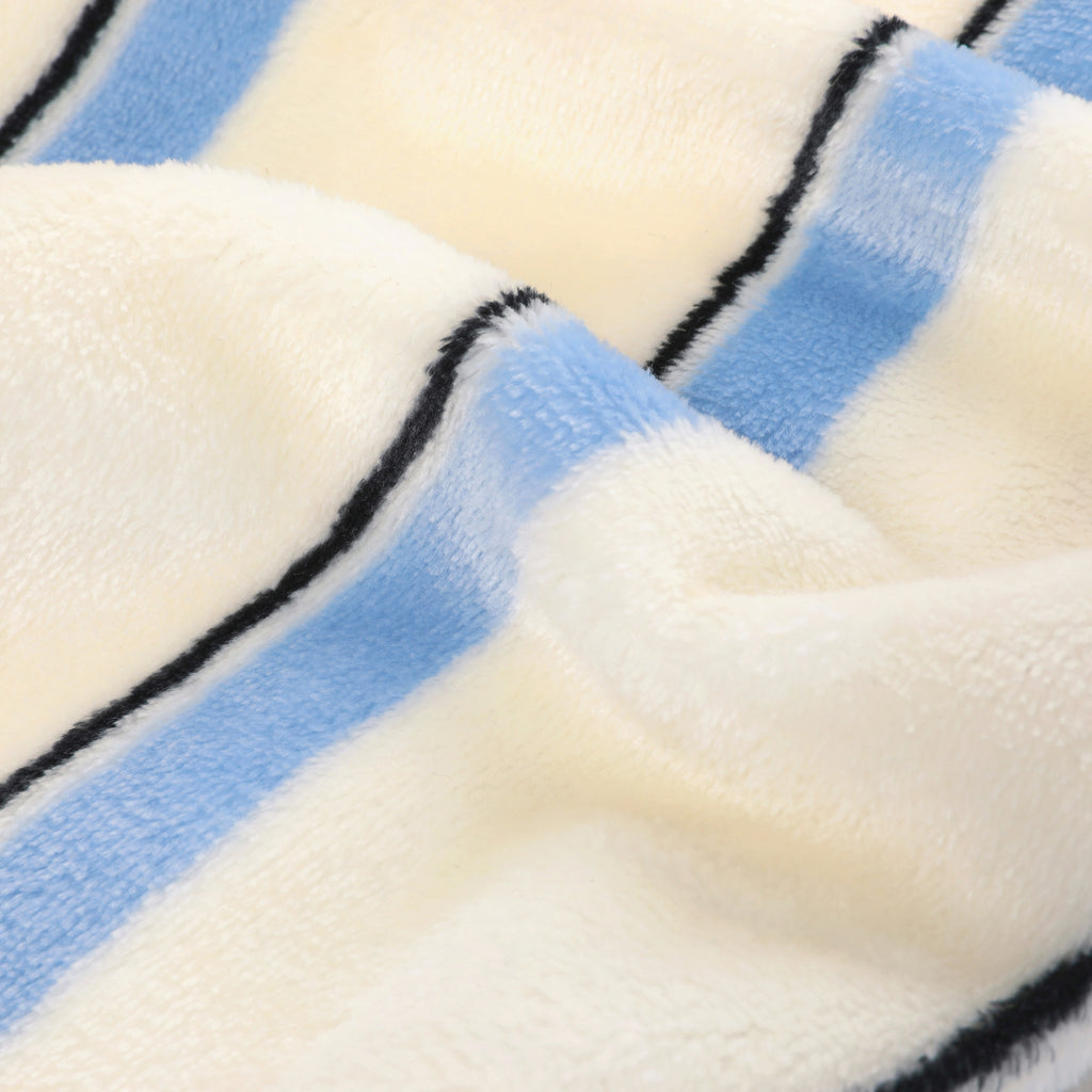 “Urban Jungle” Flannel Loungewear Set Blue and White Stripes