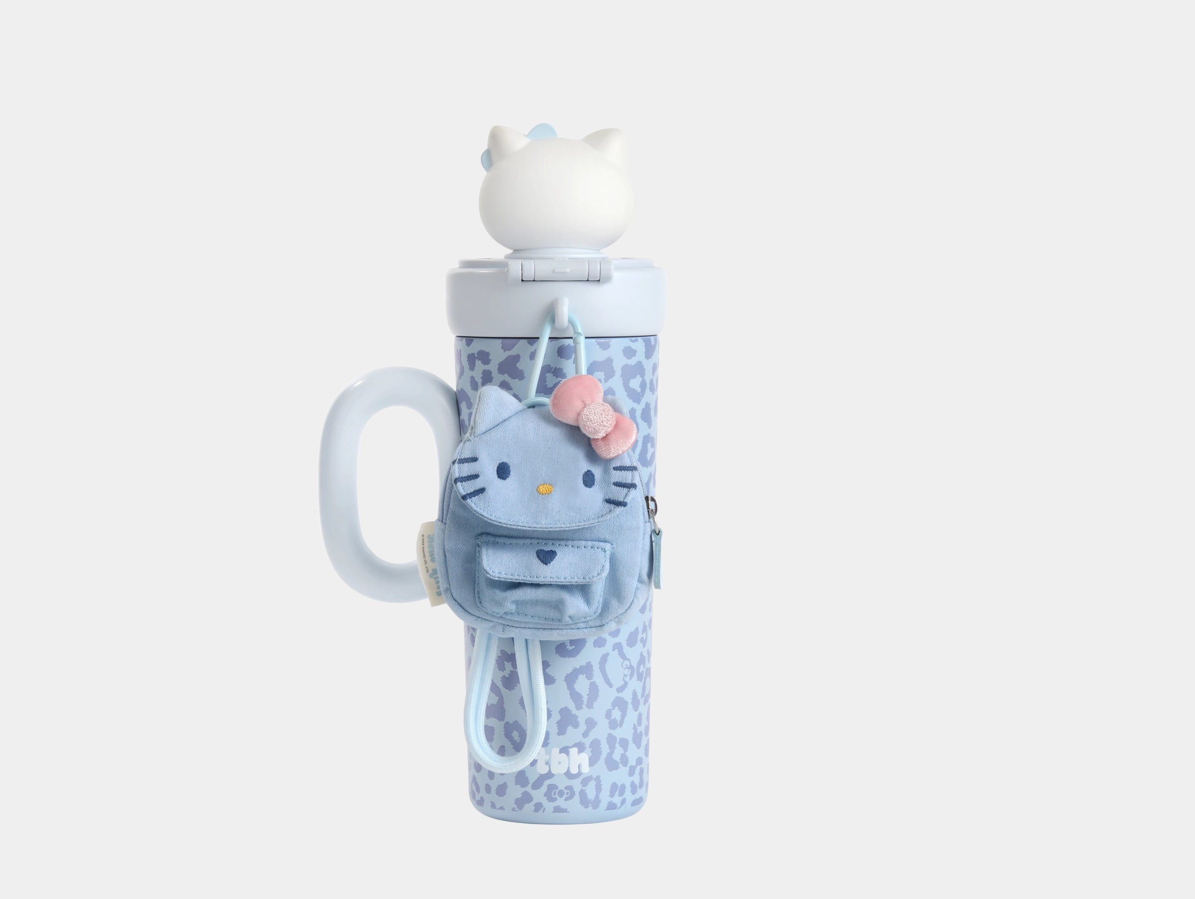 "Hello Kitty" Sun-Kissed Stainless Steel Insulated Tumbler (With Mini Bag) – Denim Leopard