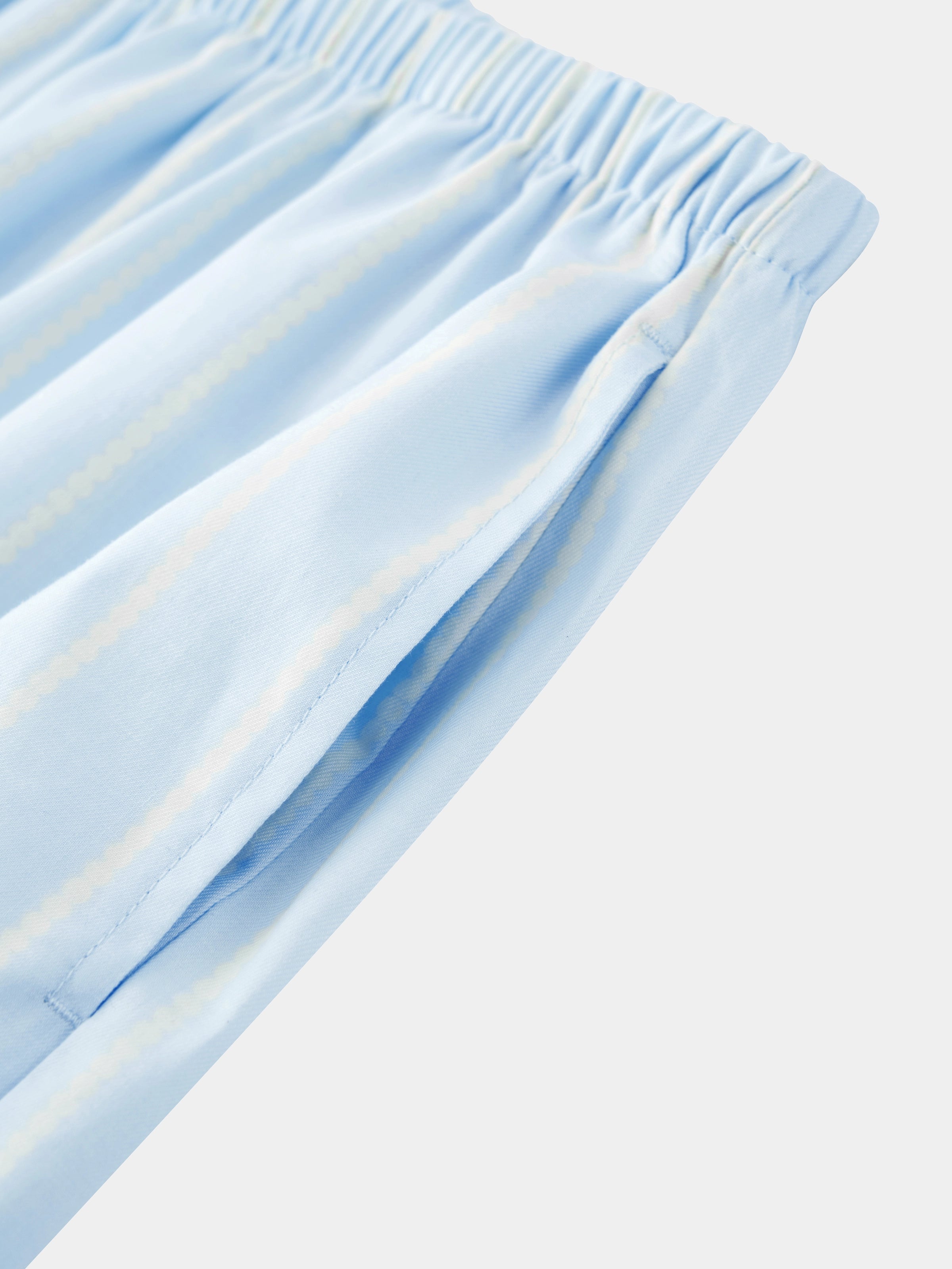 “Urban Jungle” Tencel Cotton Blend Spaghetti Strap Top and Shorts Pajama Set Water Blue