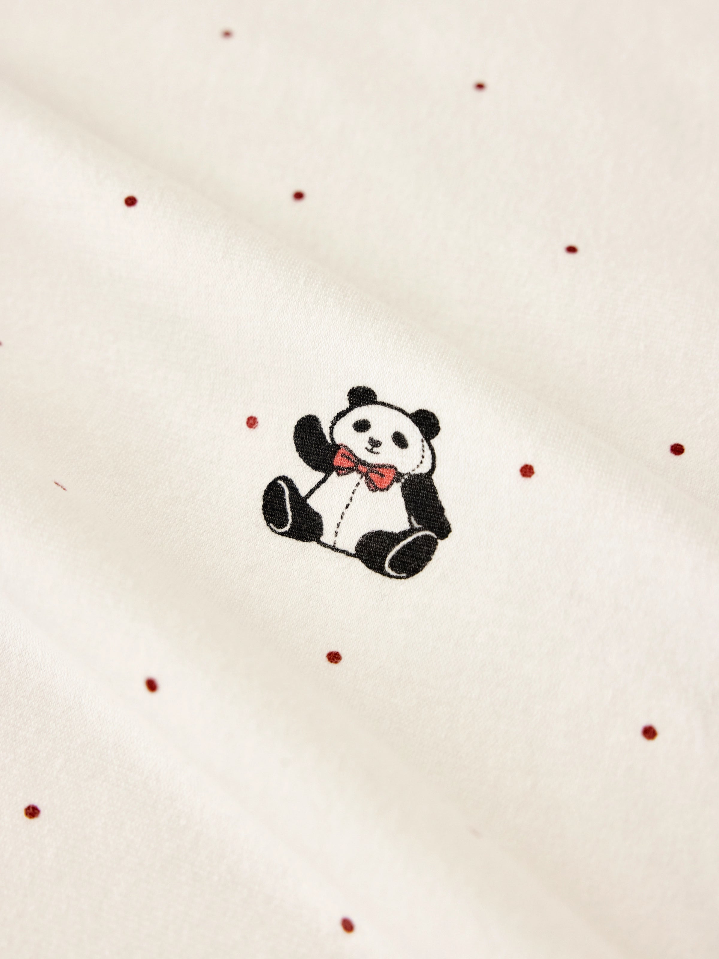 "Panda PomPom" Knitted Summer Quilt White