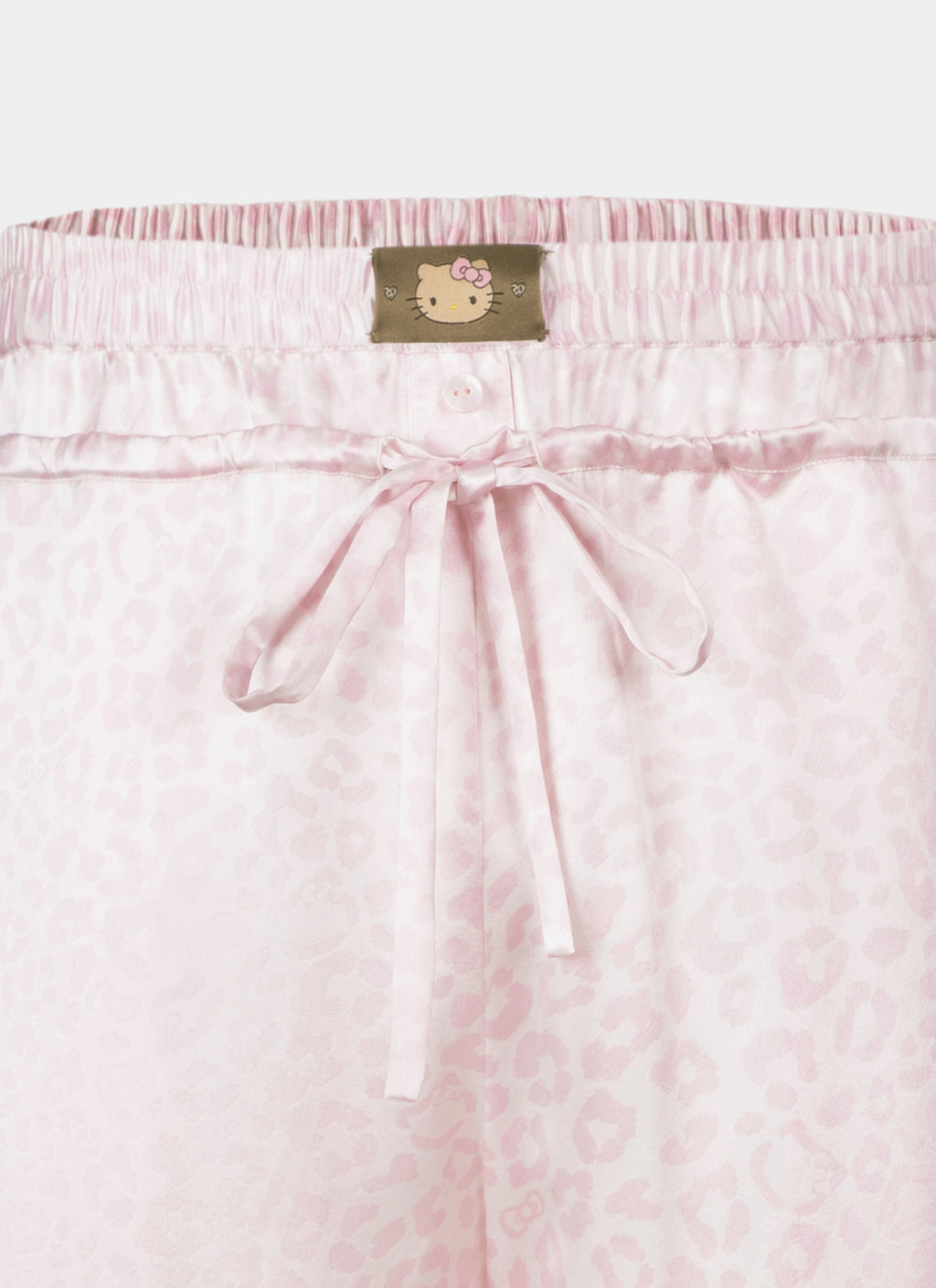 "Hello Kitty" Premium Heavy Mulberry Silk Loungewear Set – Pink Leopard