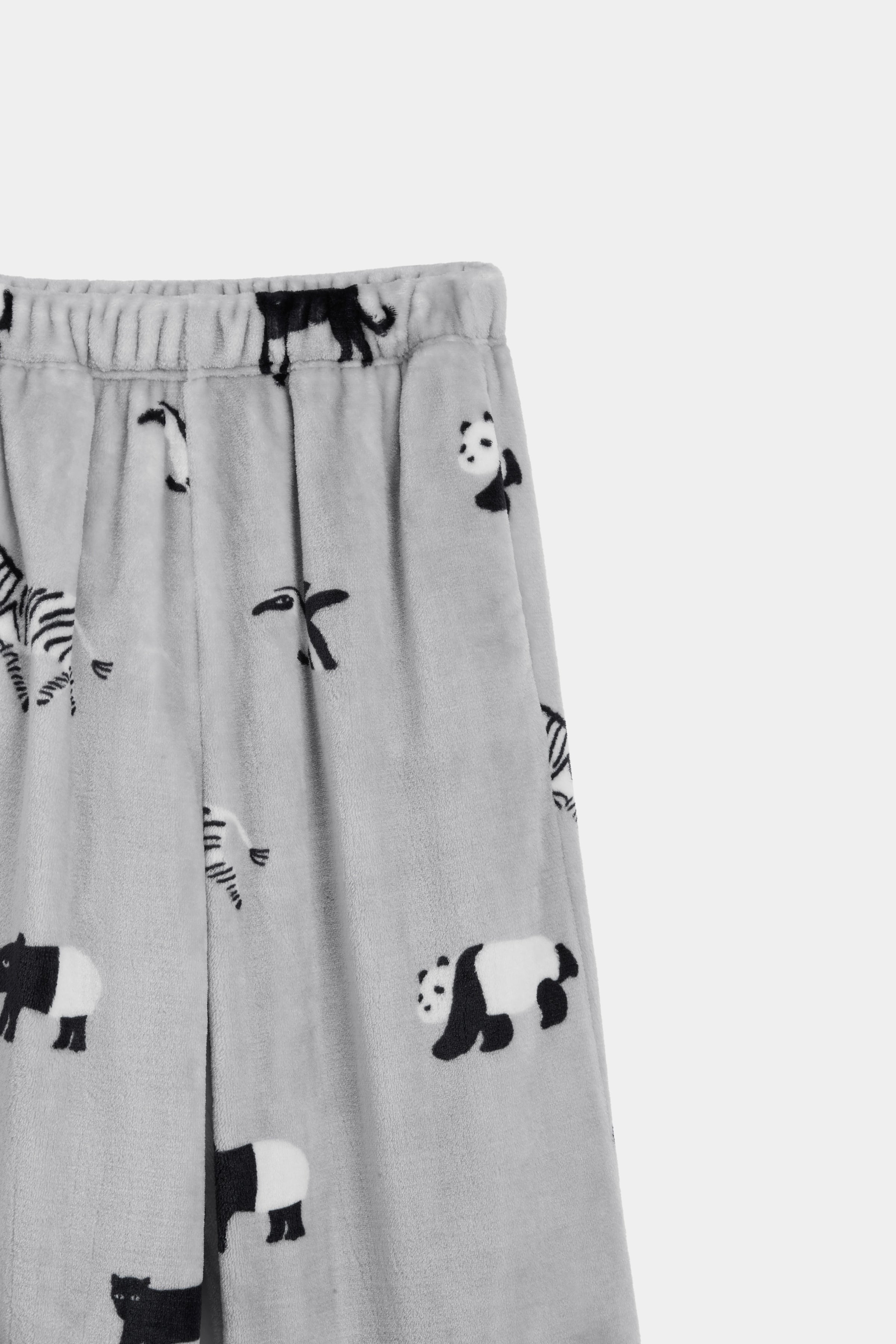 "Panda PomPom" Flannel Loungewear Set Bestie