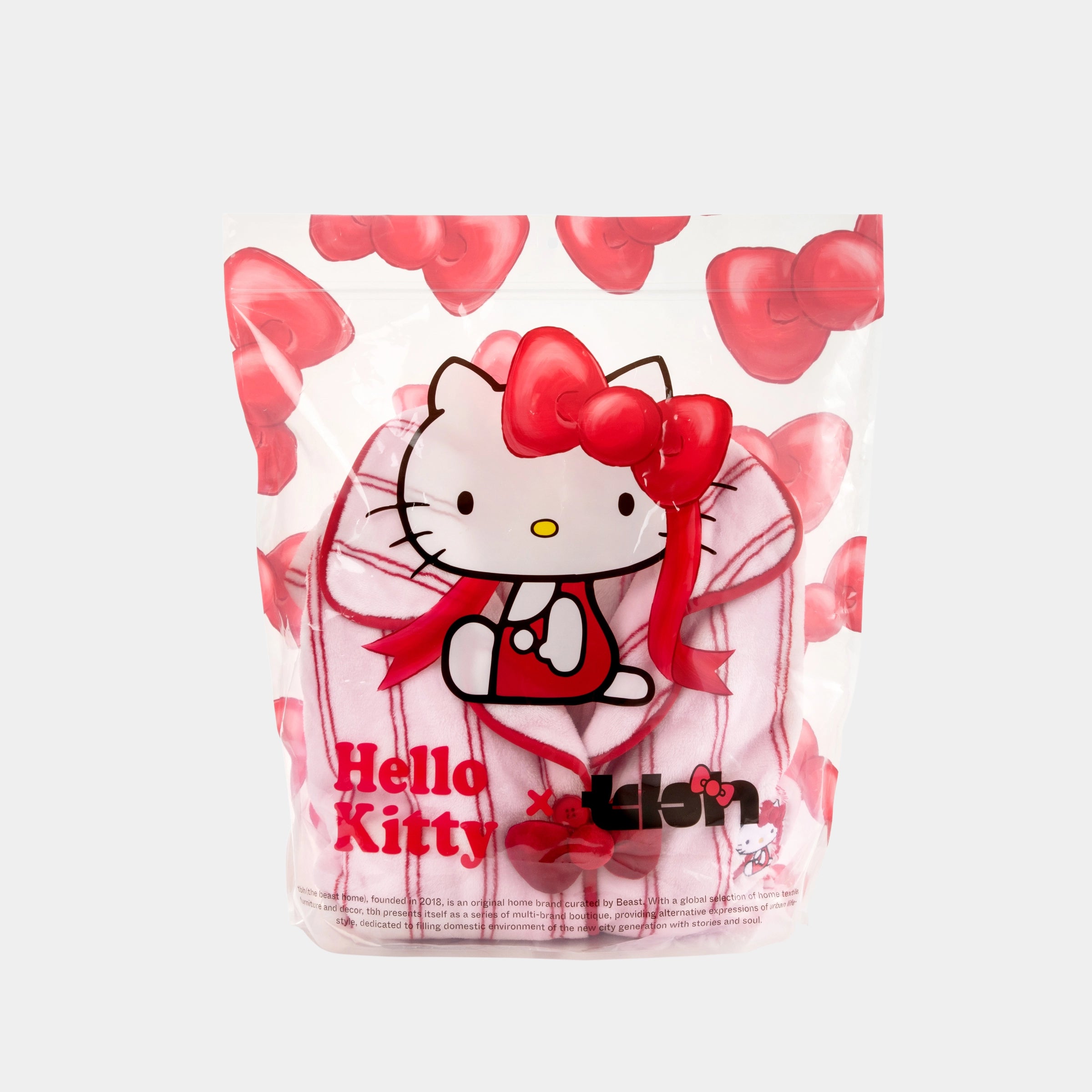 "Hello Kitty" Flannel Loungewear Set Pink Stripes