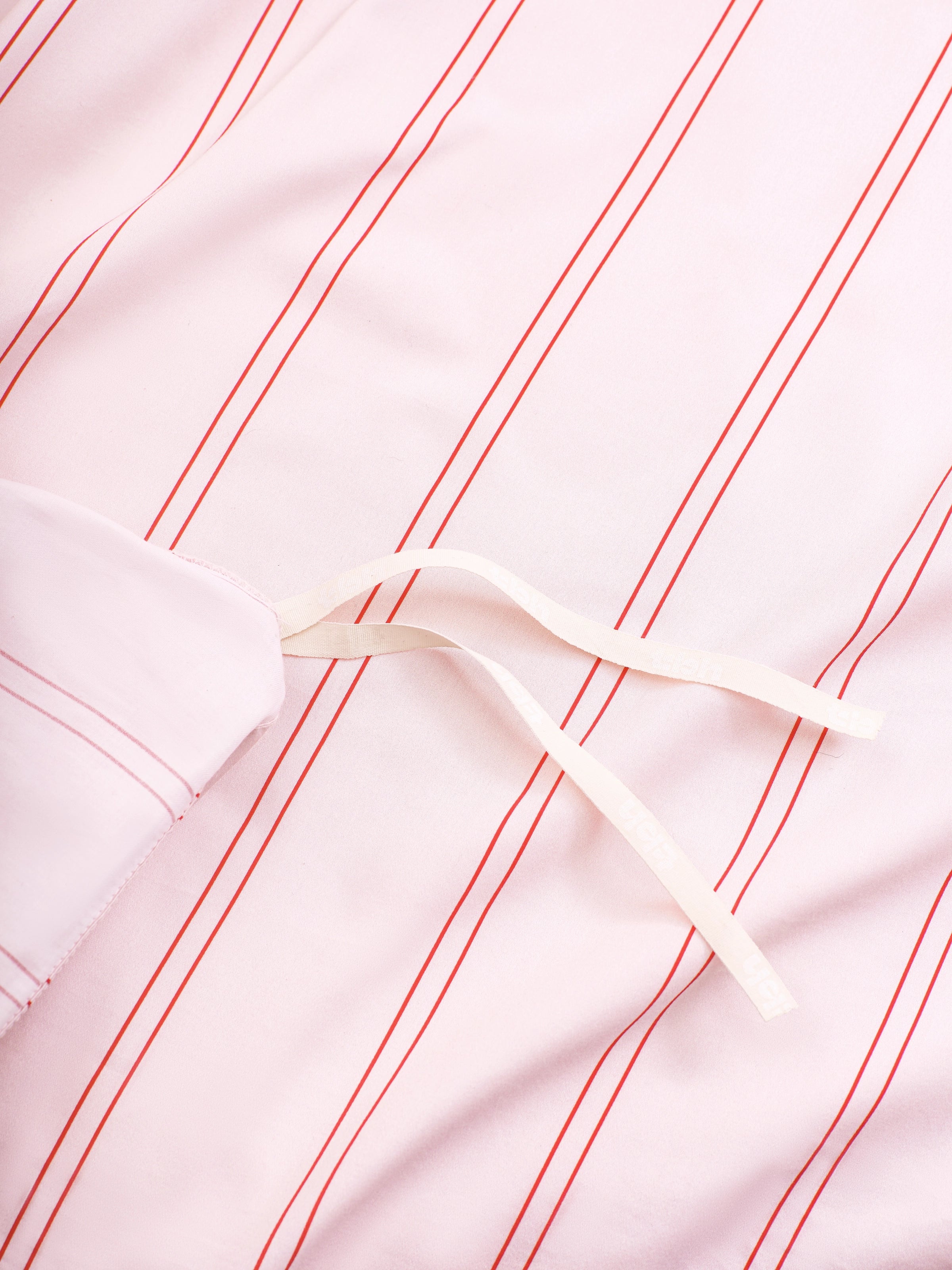 "Hello Kitty" Cotton Jacquard Bedding Set – Pink Stripes