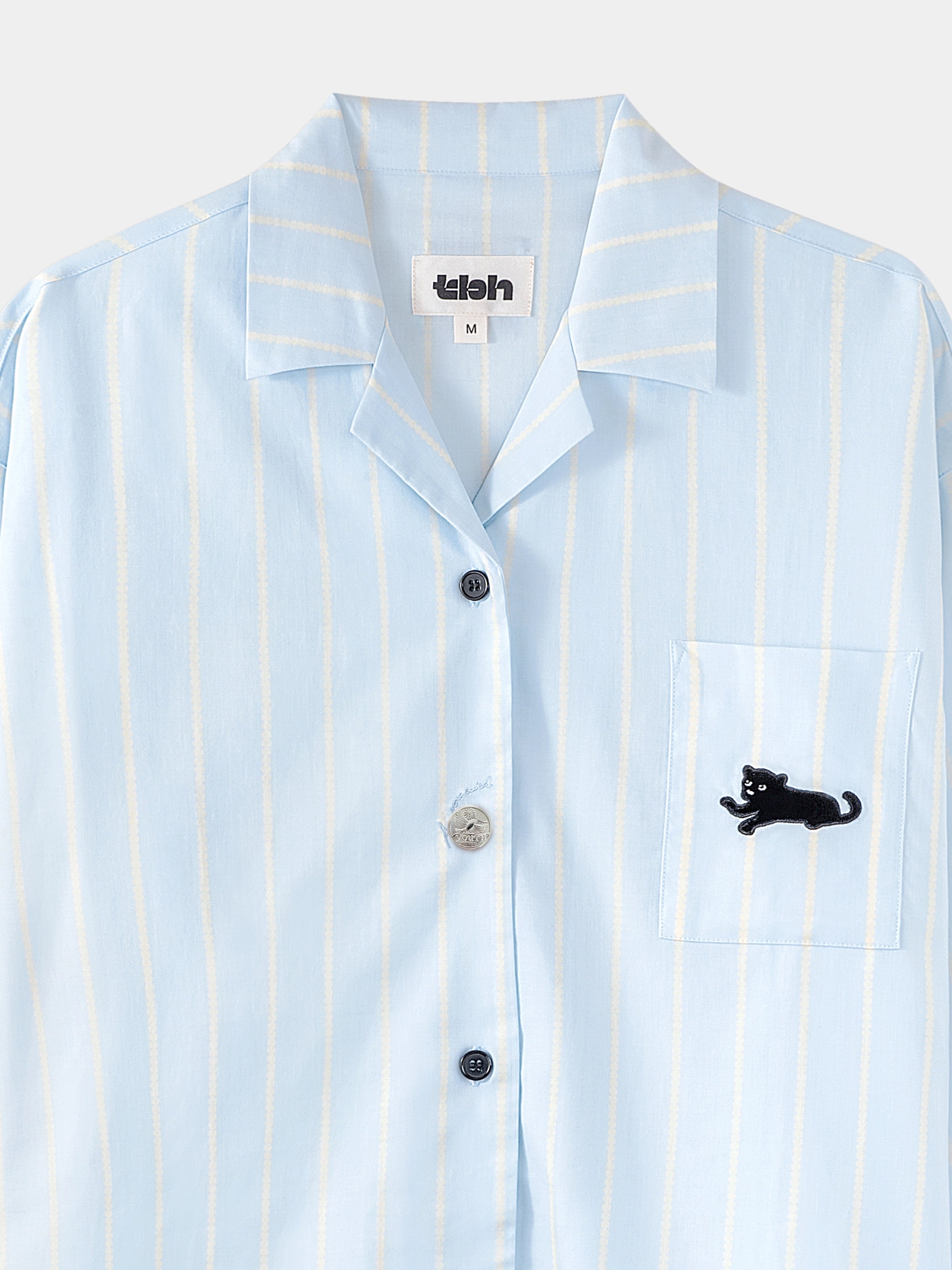 “Urban Jungle” Tencel Cotton Blend Loungewear Set Water Blue