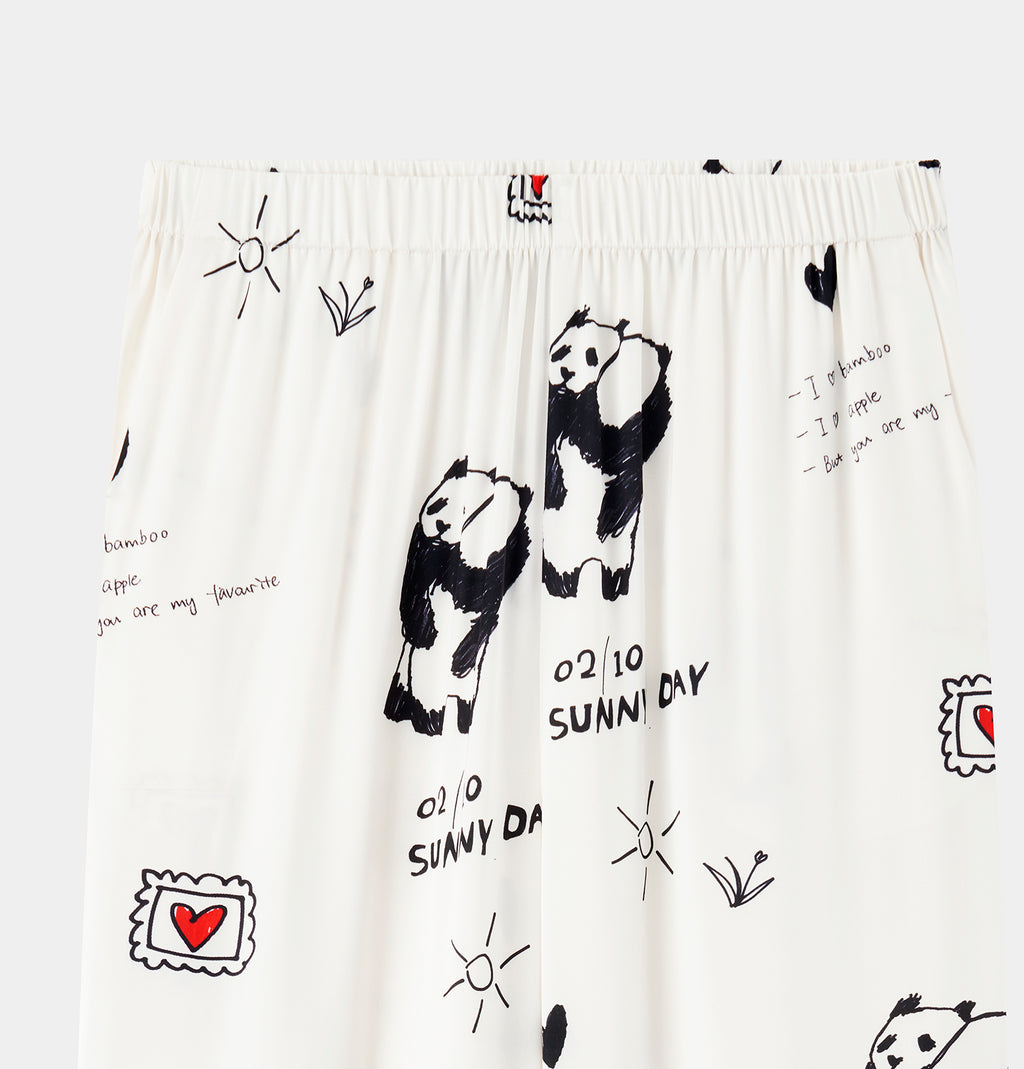 "Panda PomPom" Satin Loungewear Set – Flipped
