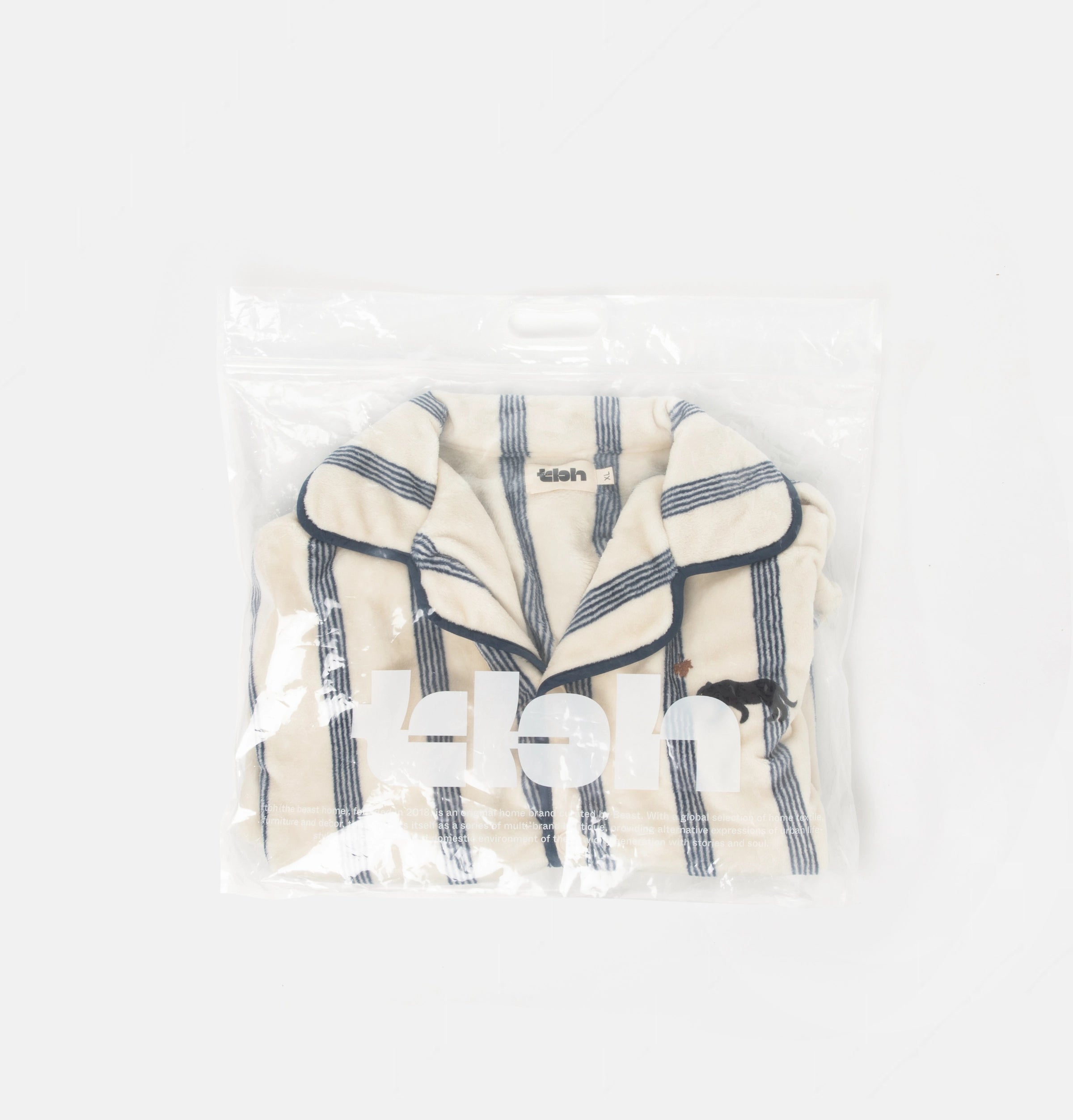 “Urban Jungle” Flannel Loungewear Set Beige Stripes