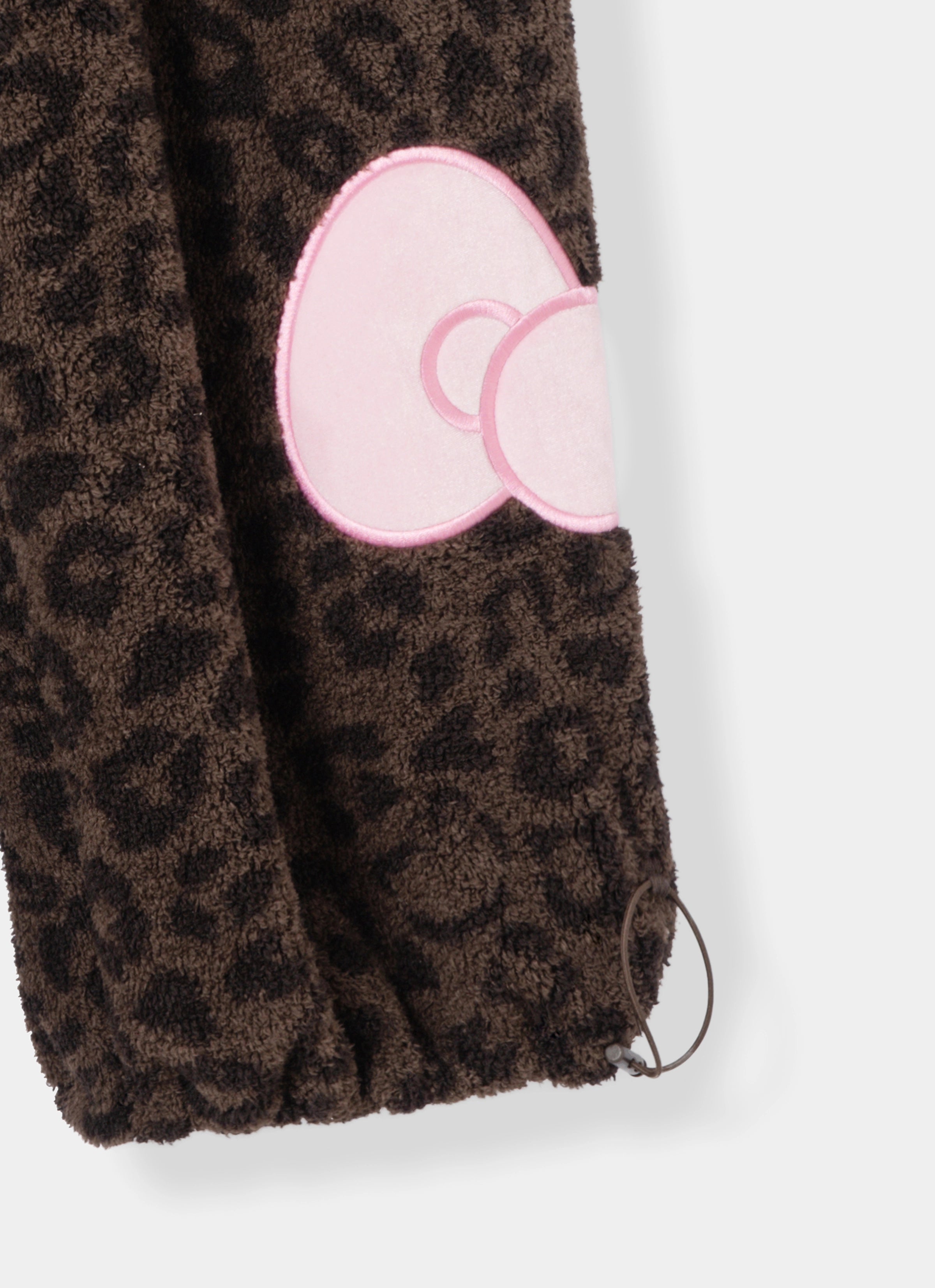 "Hello Kitty" Polar Fleece Standing Collar Loungewear Set – Choco