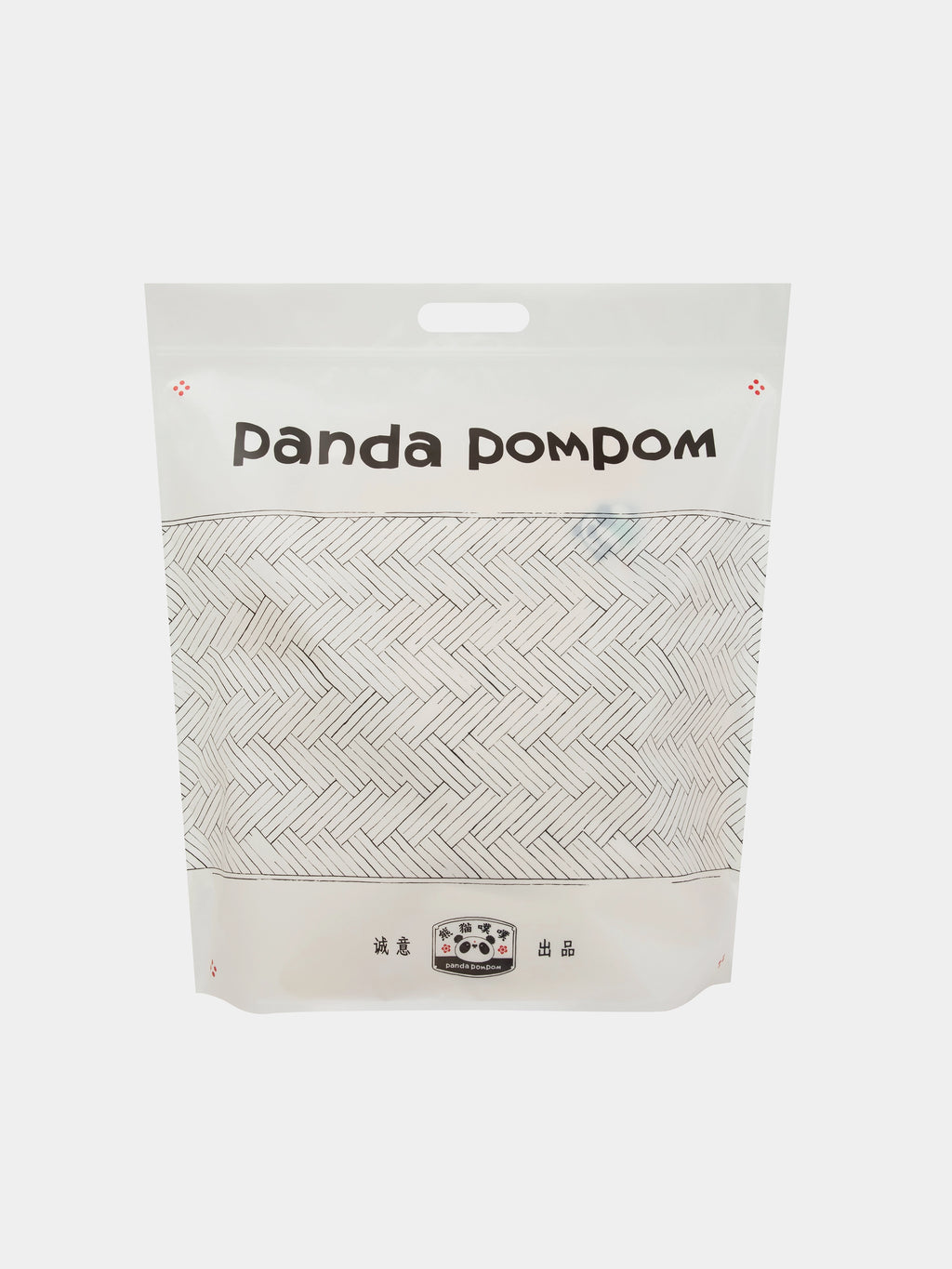 "panda pompom" หมอนบัควีตปักลาย – สีขาวครีม