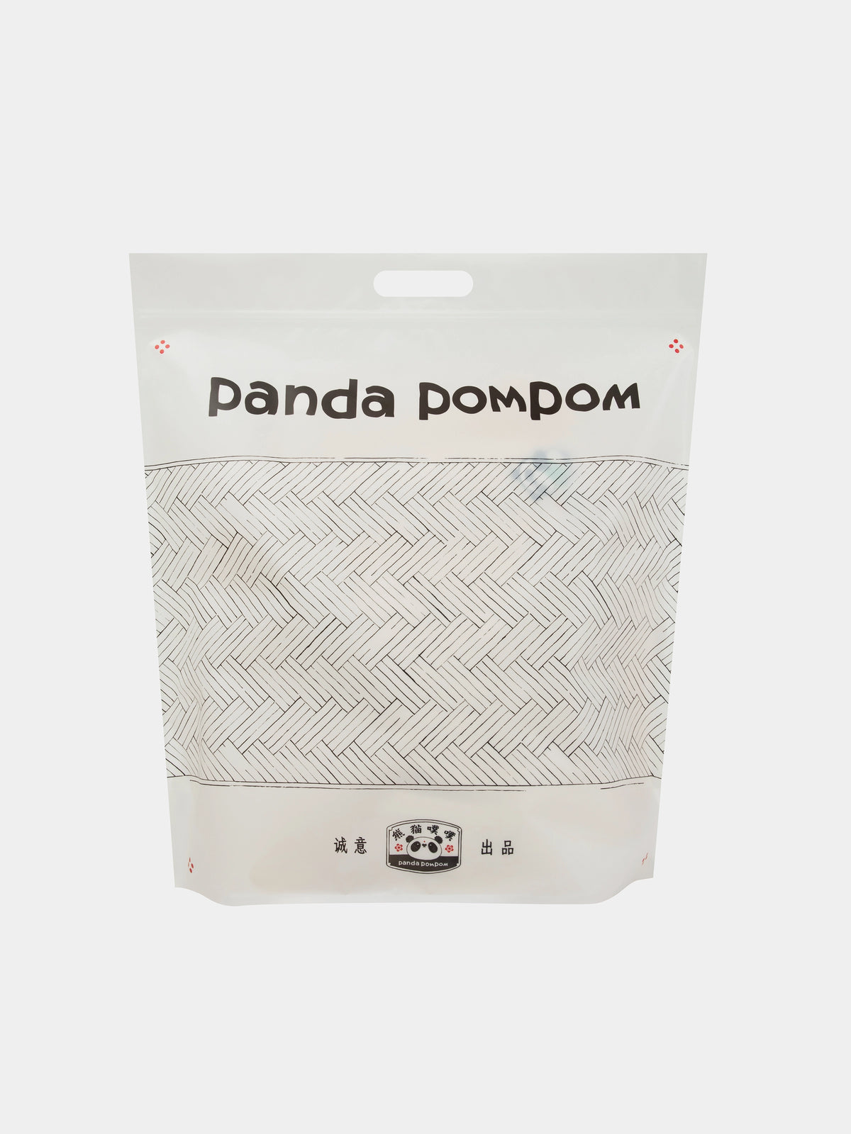 "panda pompom" หมอนบัควีตปักลาย – สีขาวครีม