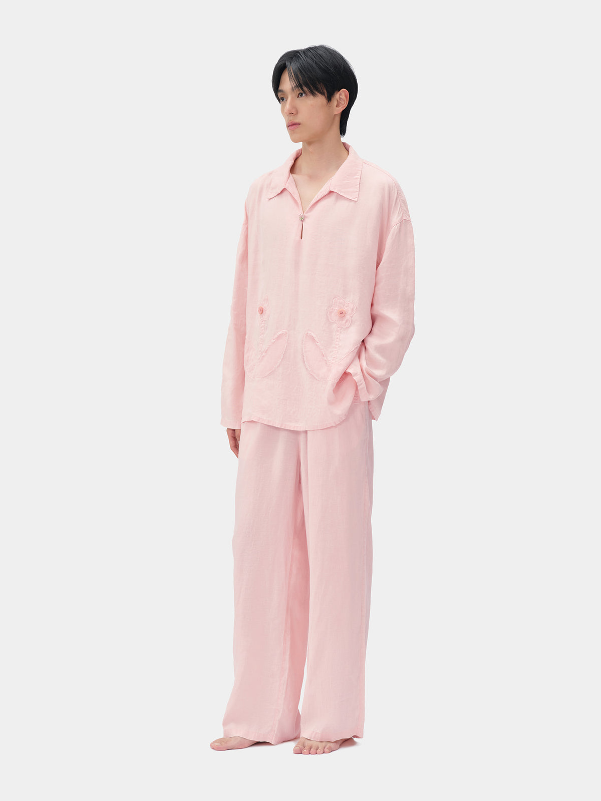 tbh Wōdrobe Natural-Dyed Hemp Loungewear Set Long Sleeve – Madder Rose