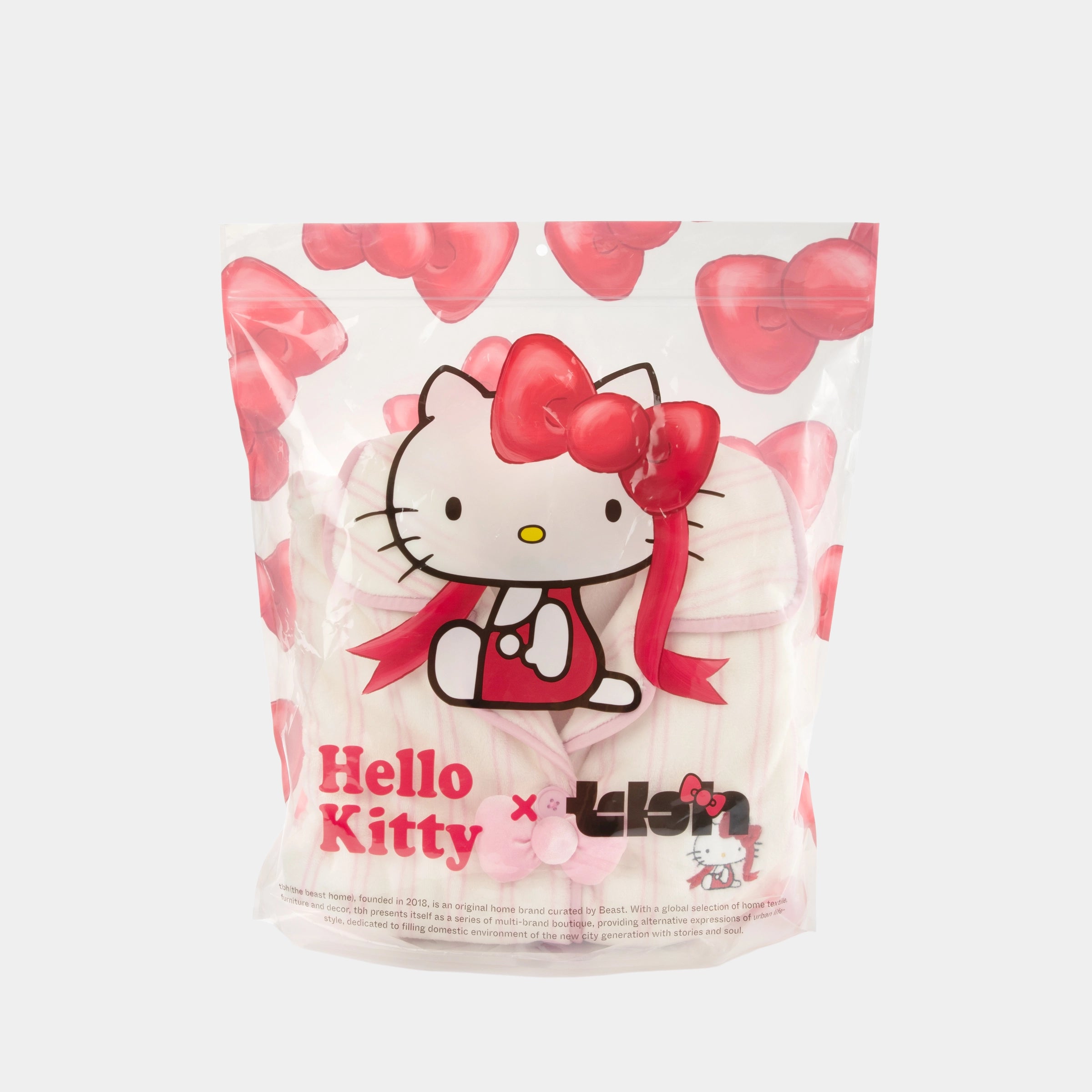 "Hello Kitty" Flannel Loungewear Set – Cream Stripes