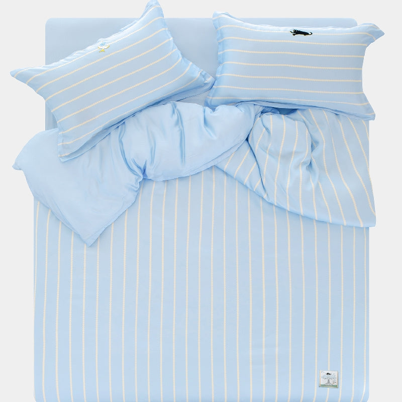 "Urban Jungle" Black Panther Tencel Bedding Set – Water Blue