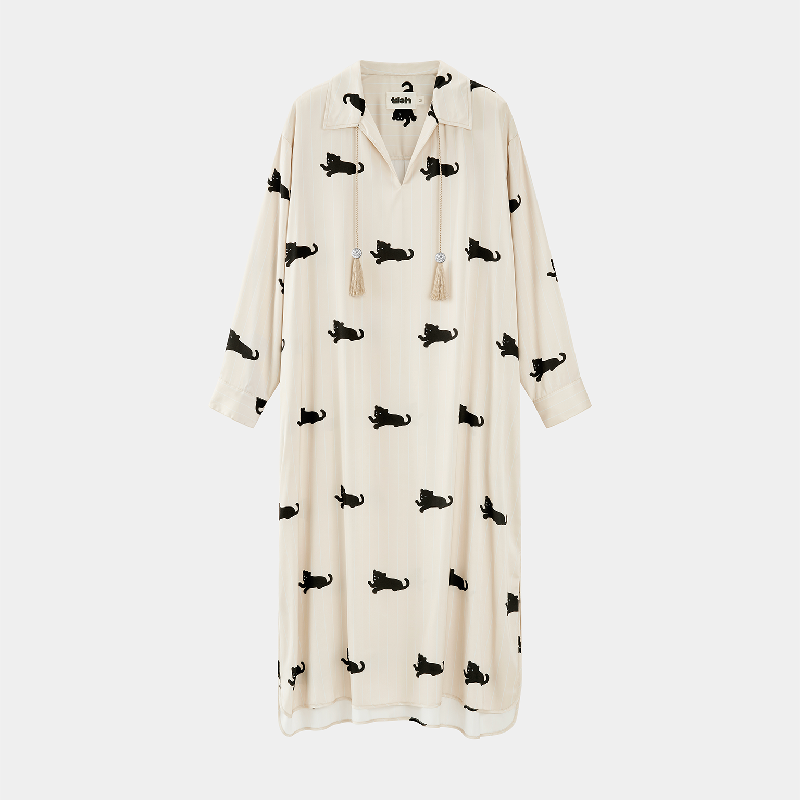 Urban Jungle Satin Nightgown Camel