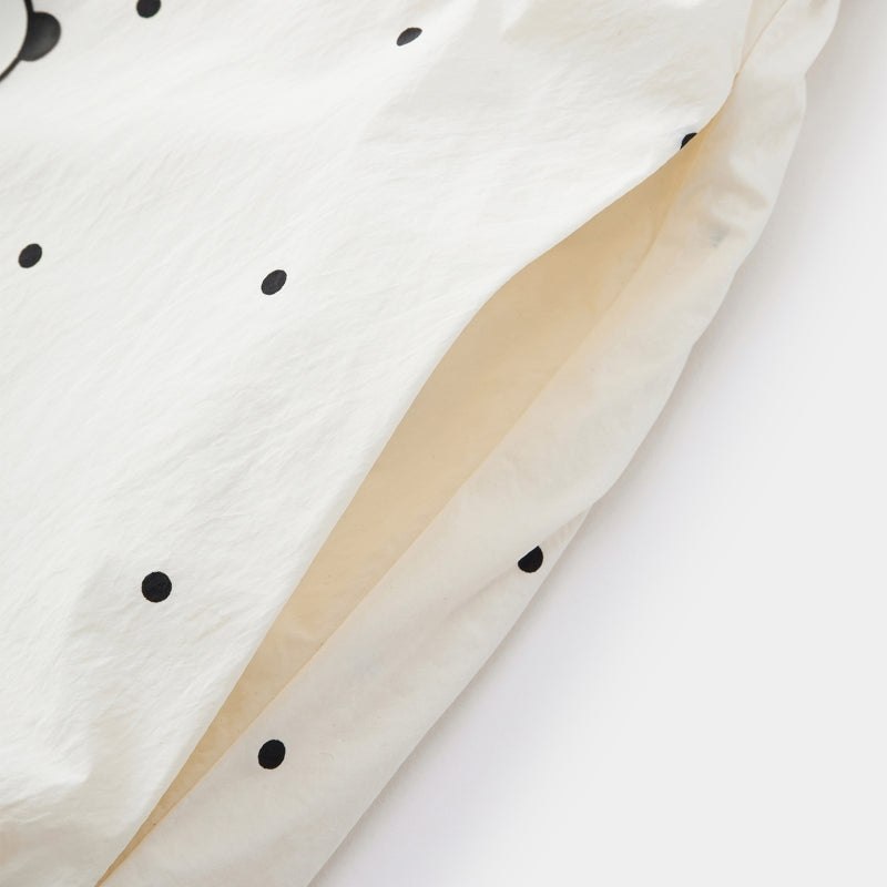 "Panda PomPom" Sun-pretective Outdoor Skirt White Polka Dot