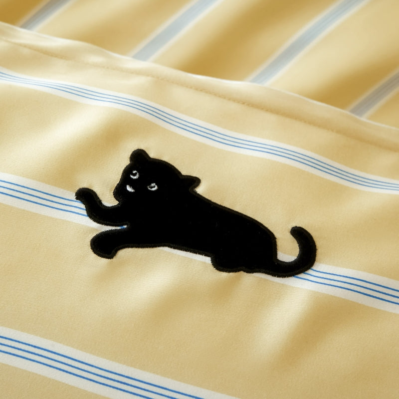 "Urban Jungle" Black panther Tencel Bedding Set – Dandelion Yellow
