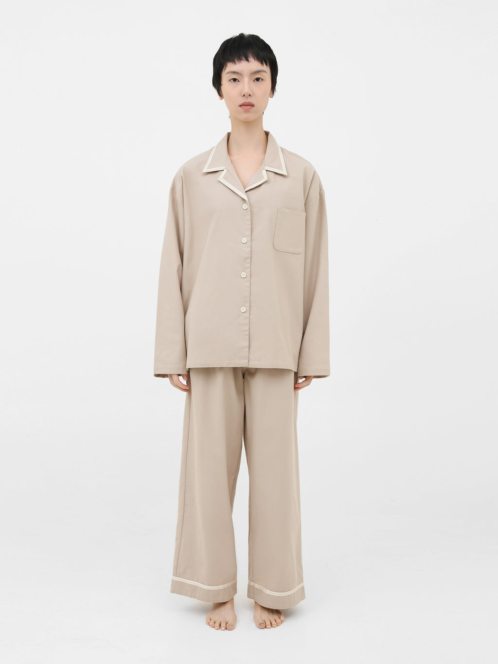 "Frame" Wool-Cotton Loungewear Set – Chestnut