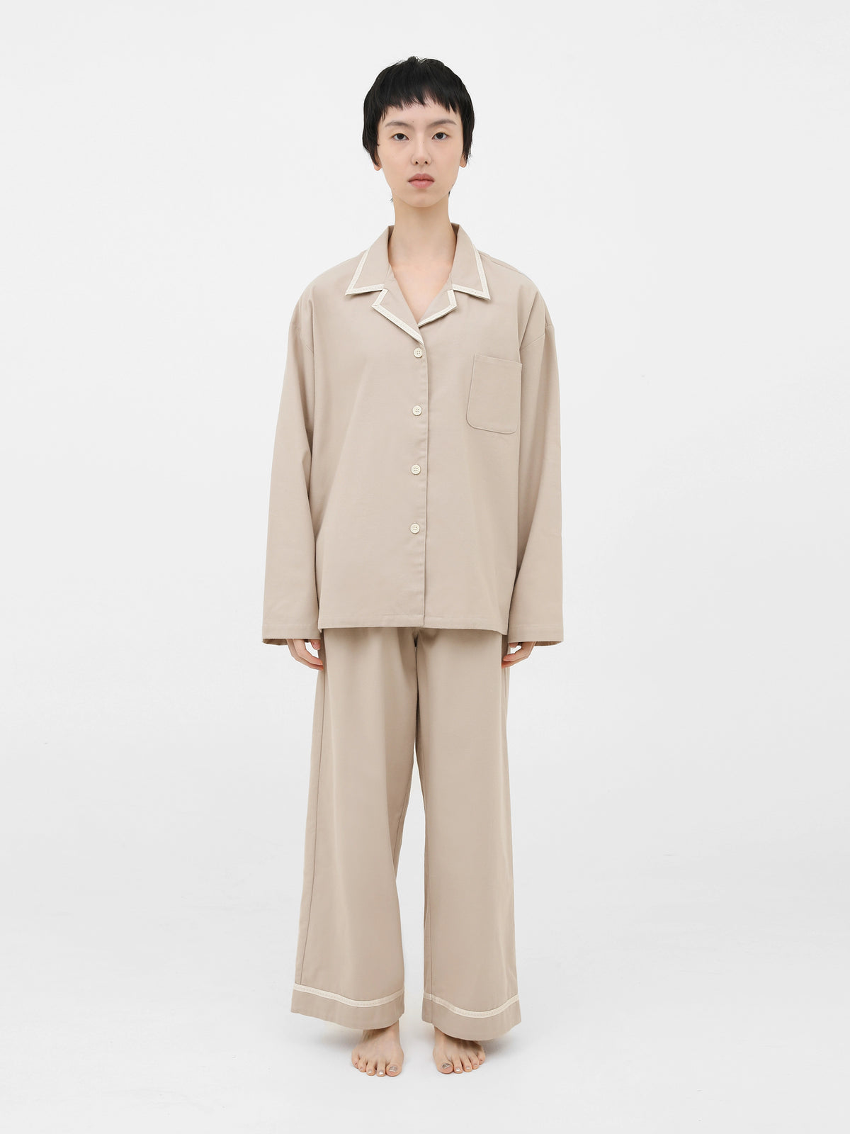 "Frame" Wool-Cotton Loungewear Set – Chestnut
