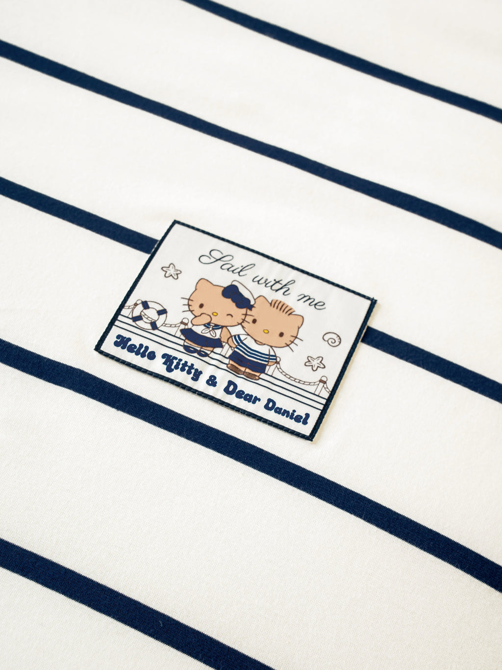 "Hello Kitty" Cotton Jersey Bedding Set – Breton Stripe