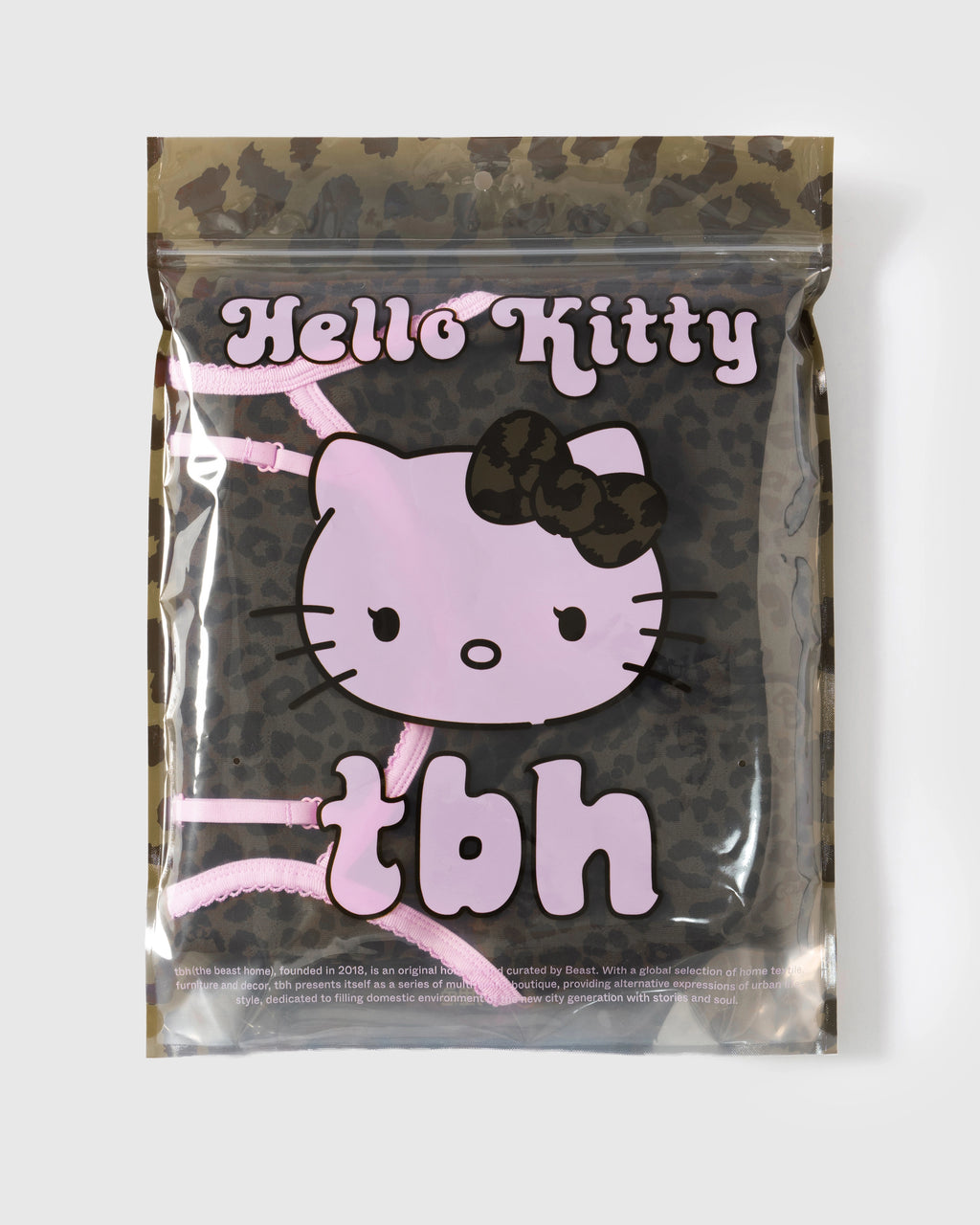 "Hello Kitty" Jersey Rib Jacquard Spaghetti Strap Nightgown – Choco