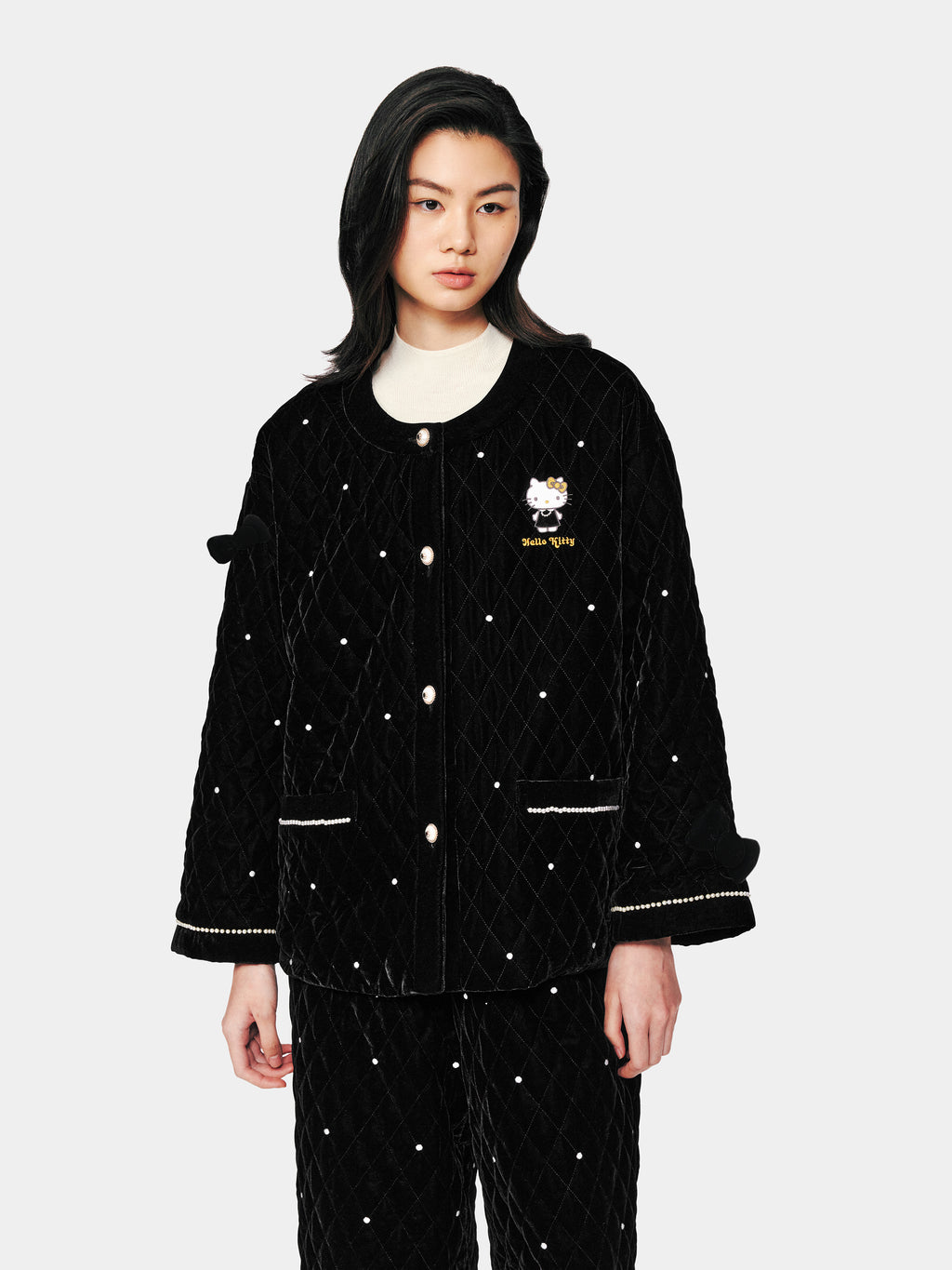 "Hello Kitty" Velvet Quilted Loungewear Set – Argyle