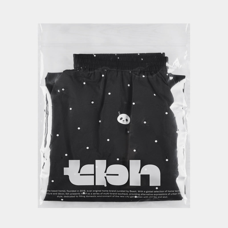 "Panda PomPom" Sun-pretective Outdoor Skirt Black Polka Dot