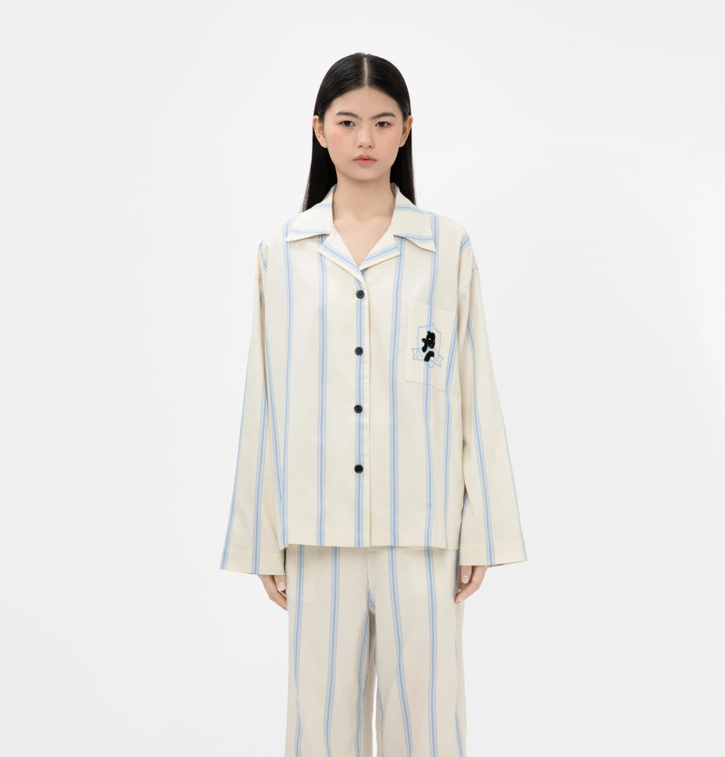 “Urban Jungle” Tencel Cotton Blend Loungewear Set White