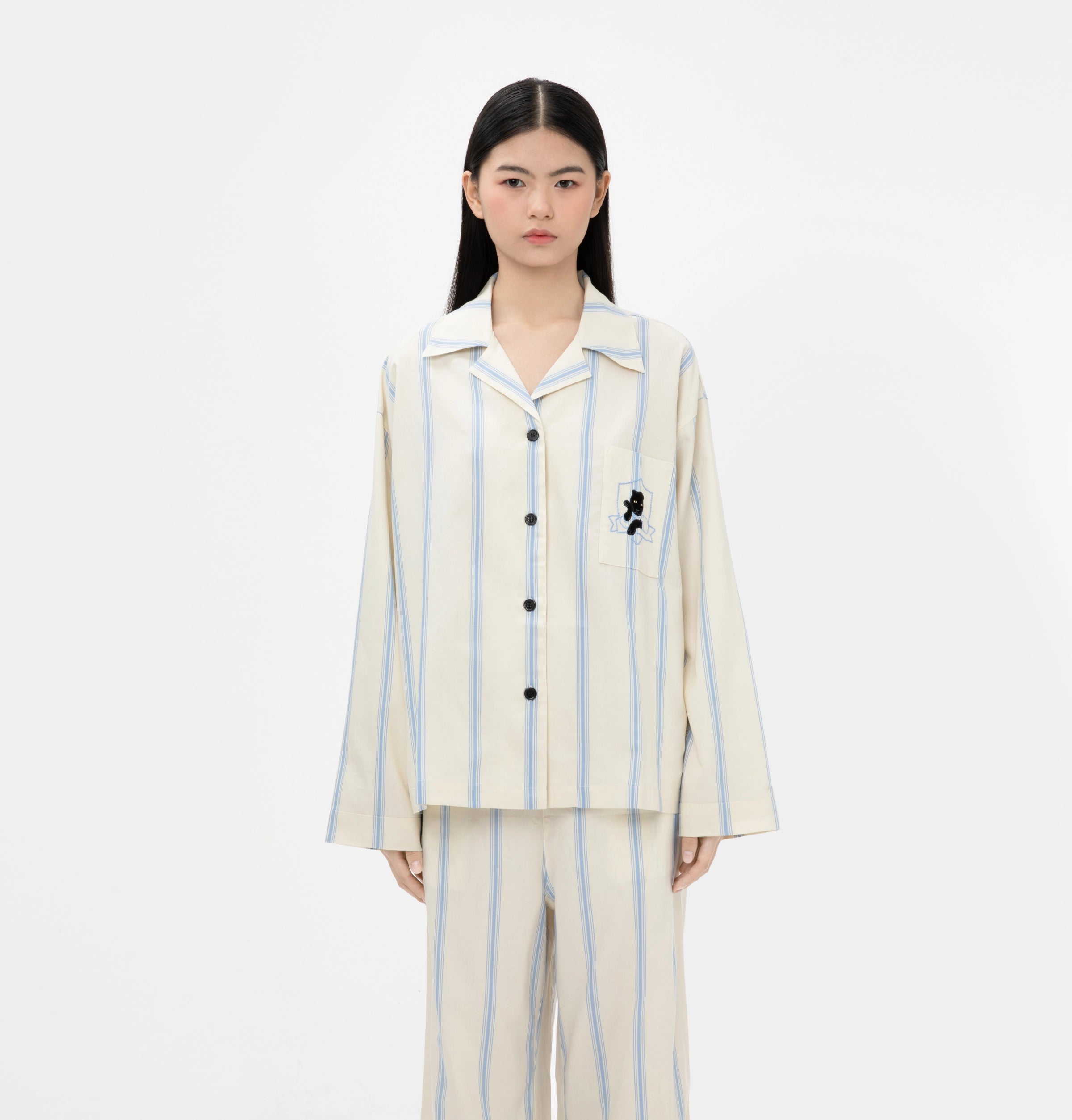 “Urban Jungle” Tencel Cotton Blend Loungewear Set White