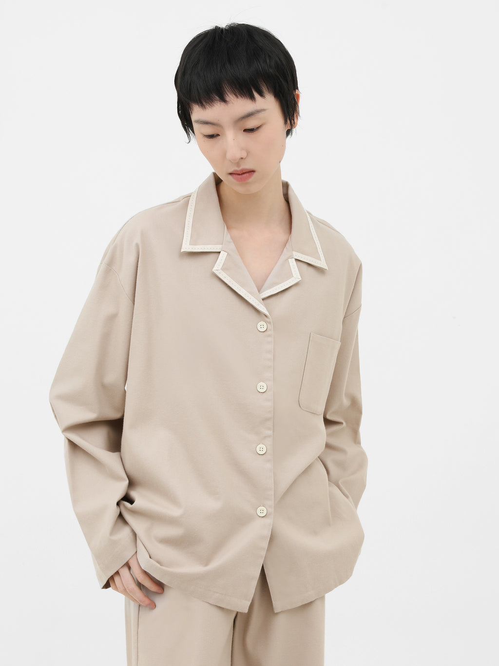 "Frame" Wool-Cotton Loungewear Set – Chestnut