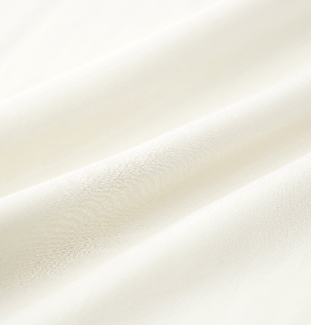 "Panda PomPom" Tencel Cotton Blend Crew Neck Short Sleeve Nightgown – Cream White