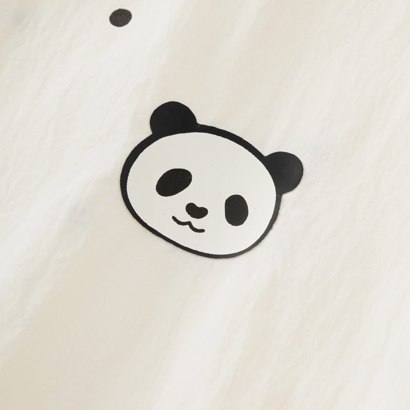 "Panda PomPom" Sun-pretective Peter Pan Collar Outdoor Jacket White Polka Dot